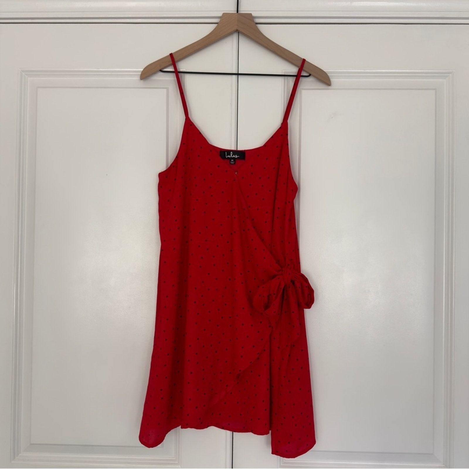 Lulus Lulus polka dot wrap dress adjustable spaghetti straps lined Size M / US 6-8 / IT 42-44 - 9 Thumbnail