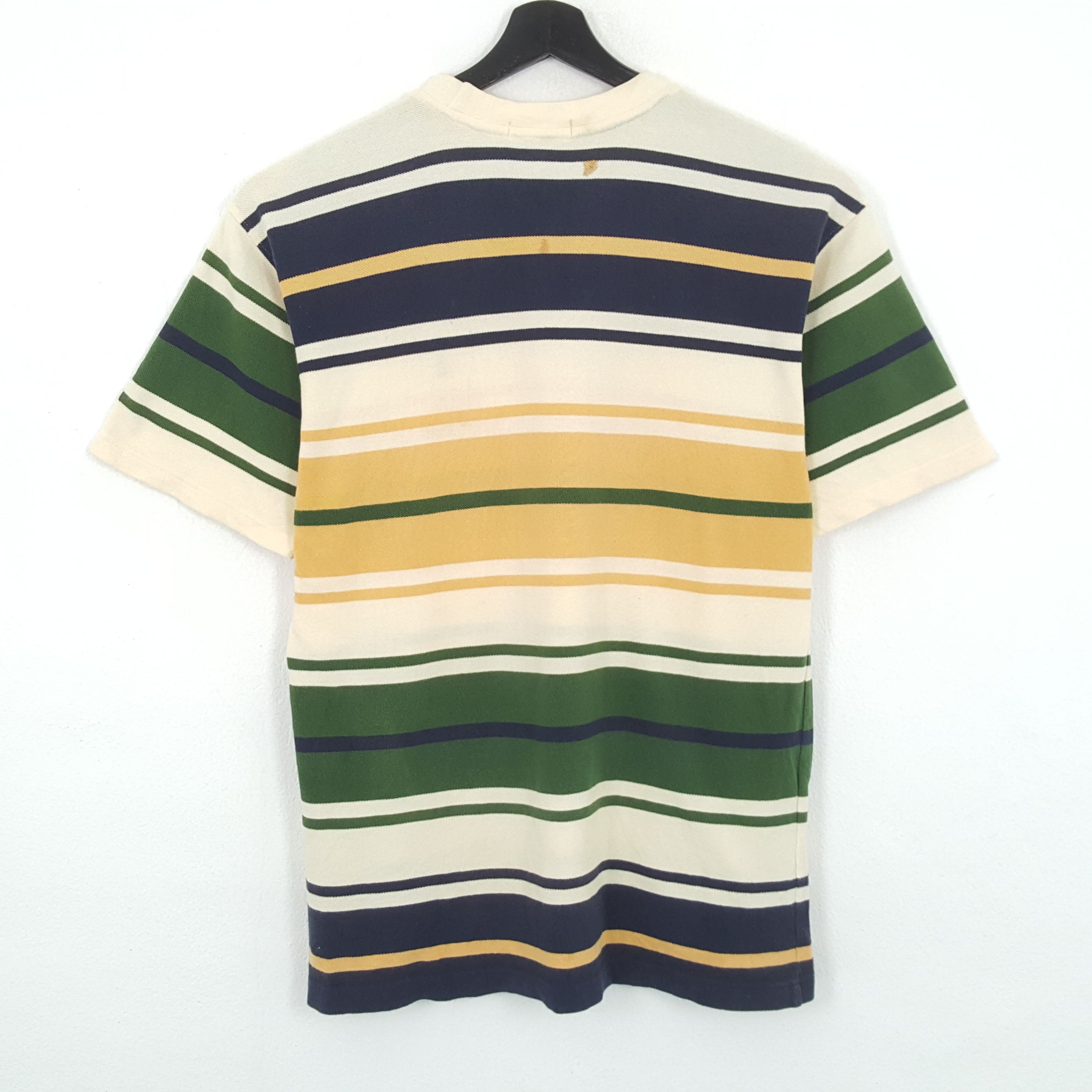 Vintage × Yves Saint Laurent YVES SAINT LAURENT Small Logo Stripes Design Tshirt dp1 Size US L / EU 52-54 / 3 - 3 Thumbnail