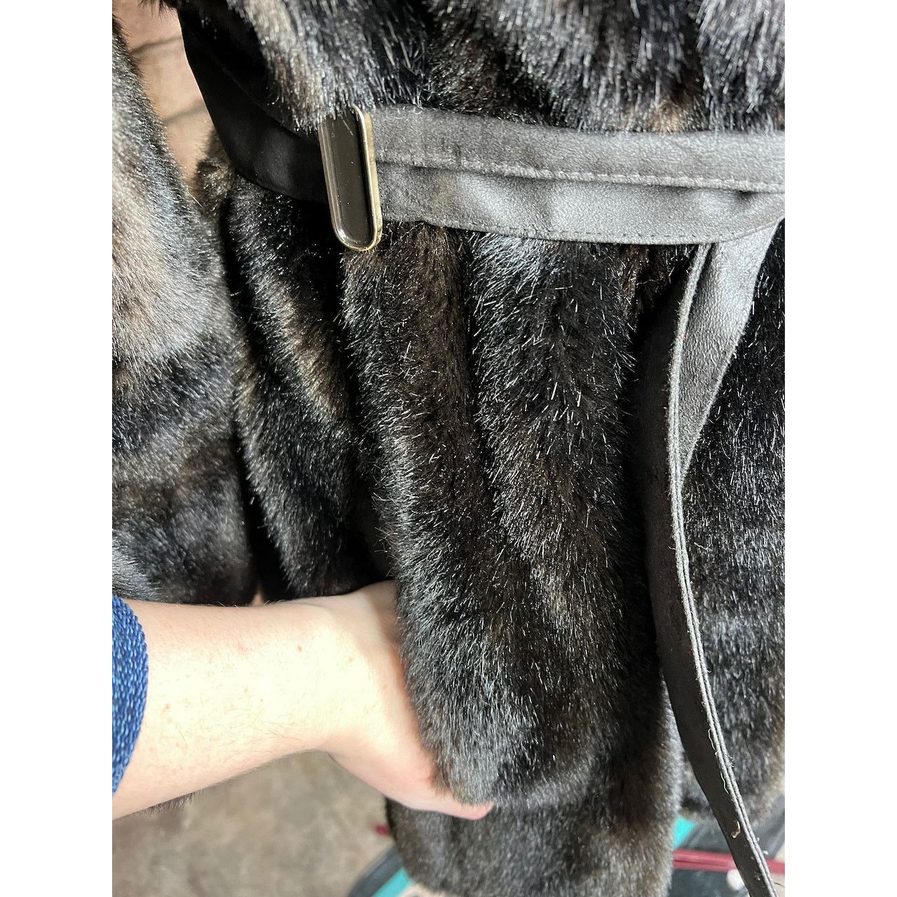 Vintage Faux fur collar vintage 60s exaggerated collar black Size L / US 10 / IT 46 - 7 Thumbnail