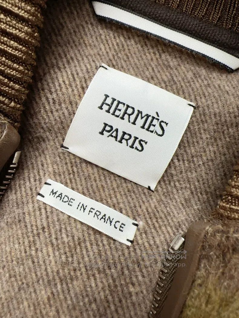 Hermes Hermes Cashmere Mohair Green and Brown Patch Short Jacket Size XXS / US 00 / IT 34 - 5 Thumbnail
