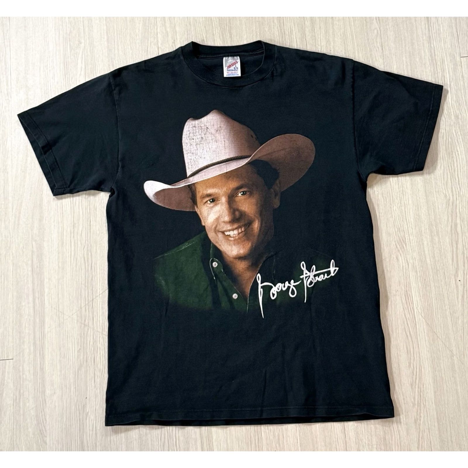 Jerzees VINTAGE George Strait Big Face 1996 Tour Shirt L USA Cowboy Western Shirt Size US L / EU 52-54 / 3 - 2 Thumbnail