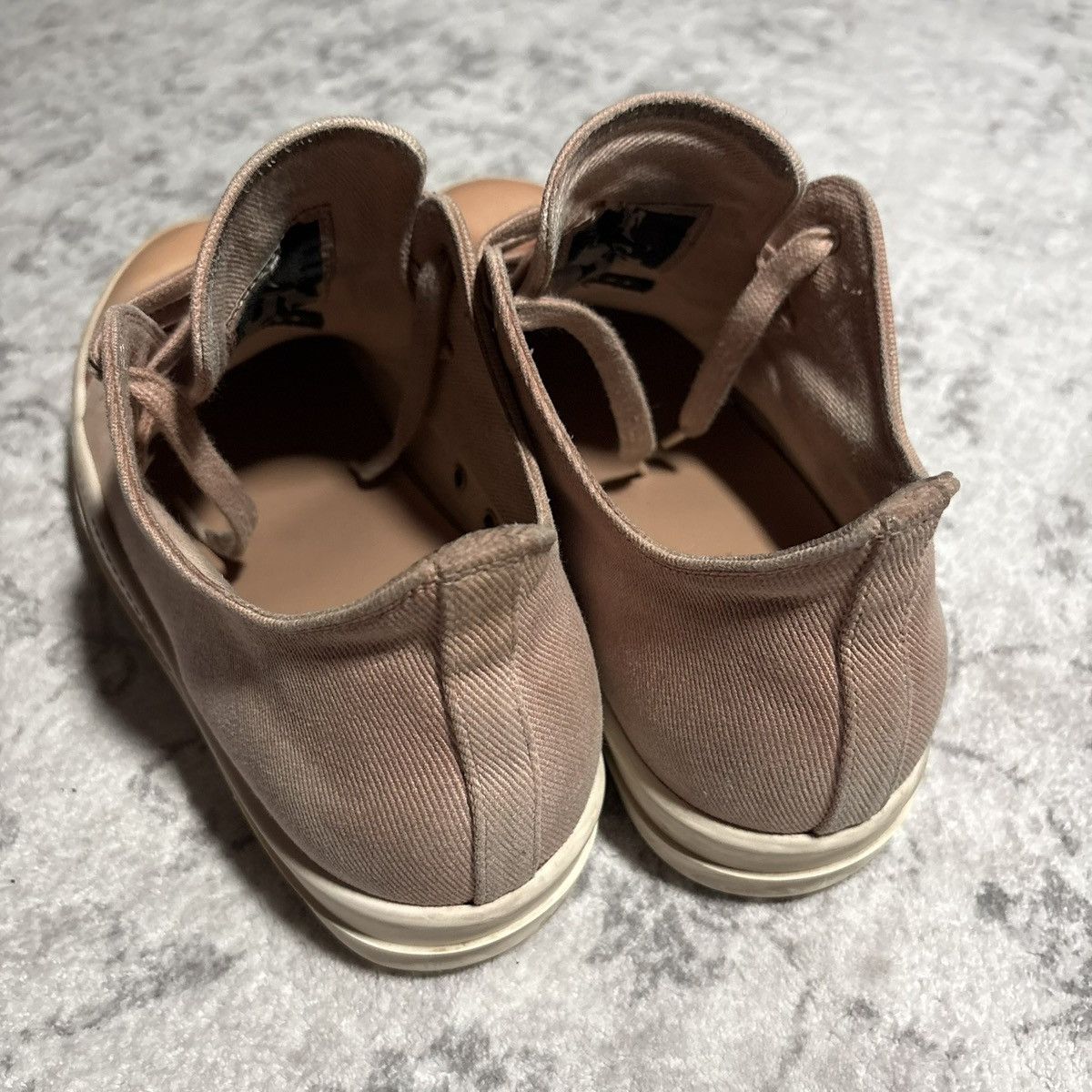 Rick Owens Drkshdw Rick Owens DRKSHDW Faded Pink Canvas Low Top Ramones | 41 Size US 8 / EU 41 - 7 Thumbnail