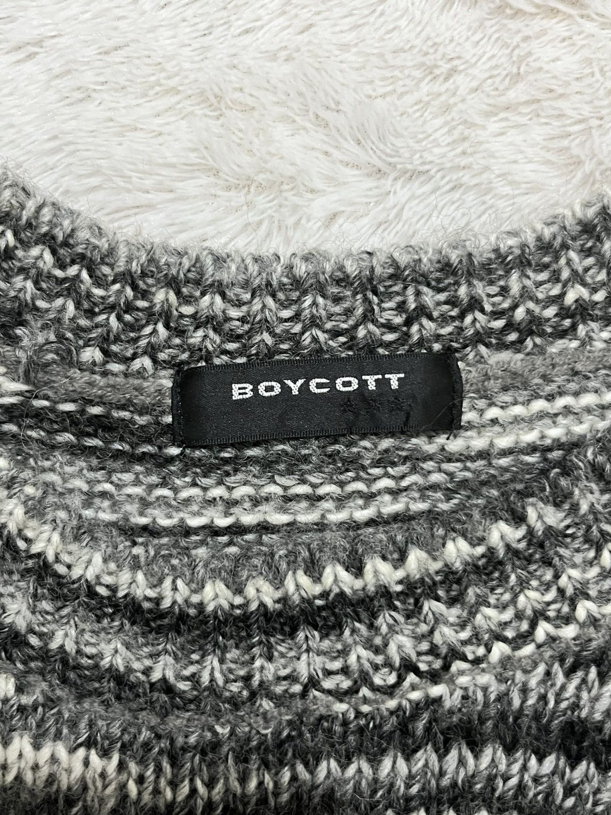 Boycott BOYCOTT Japanese Grunge Marl Border Knit Sweater Size US S / EU 44-46 / 1 - 3 Thumbnail