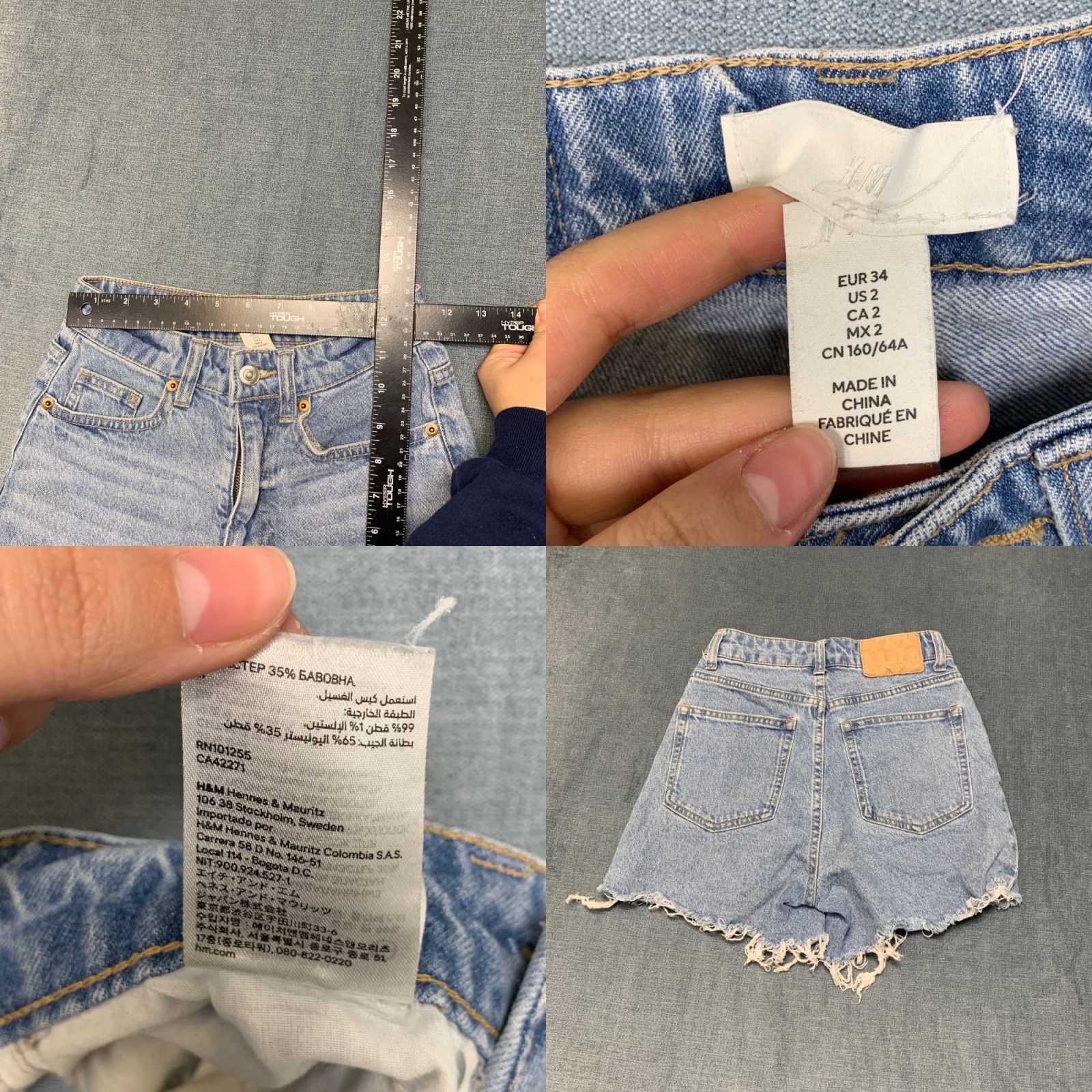 H&M H&M Cut-Off Shorts Womens 2 Blue Denim Cotton Stretch Frayed Hem Streetwear Shorts Womens 2 Blue Denim Cotton Stretch Frayed Hem Streetwear Size 26" / US 2 / IT 38 - 8 Thumbnail