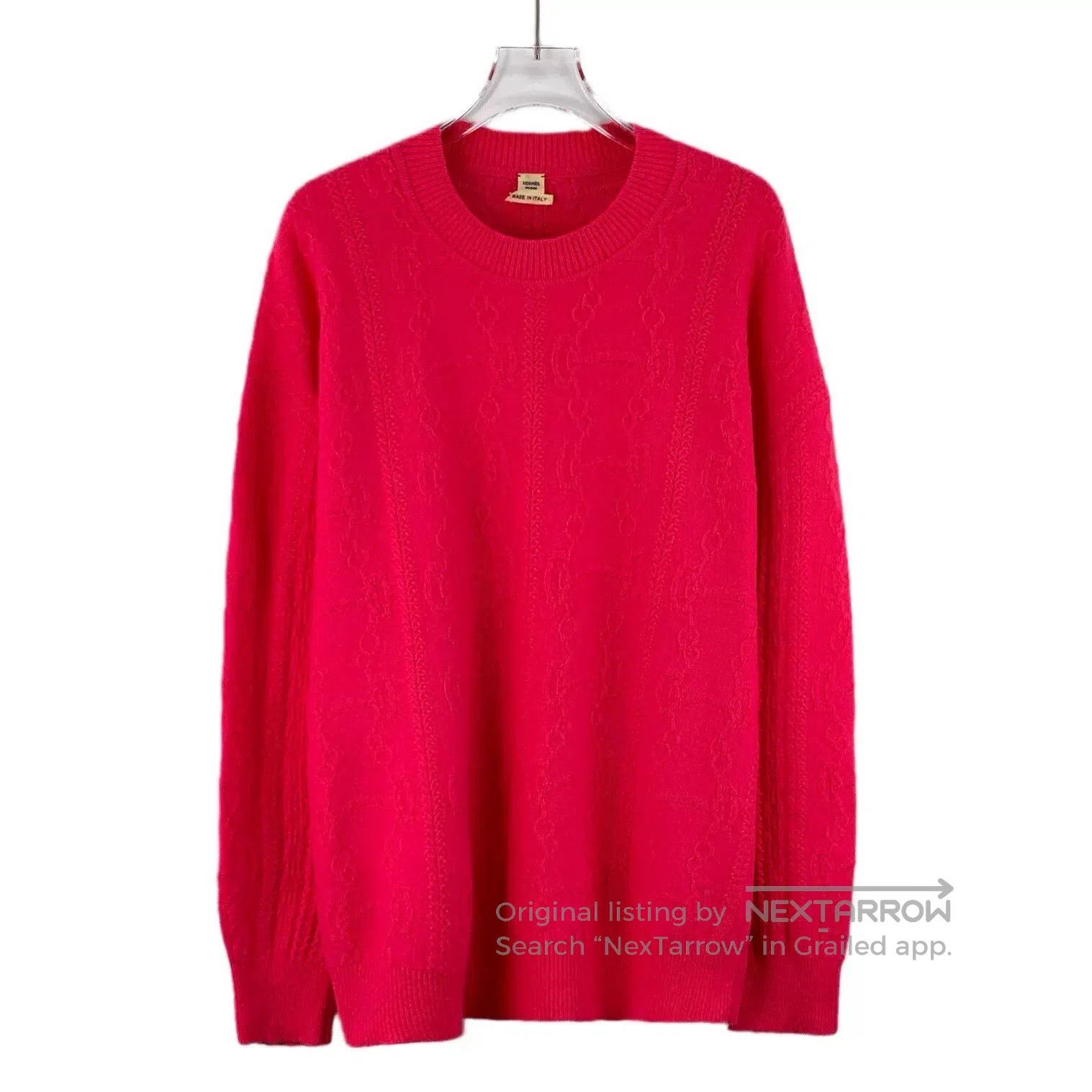 Hermes Hermes Red Horseshoe Jacquard Wool Sweater. Size US S / EU 44-46 / 1 - 1 Thumbnail
