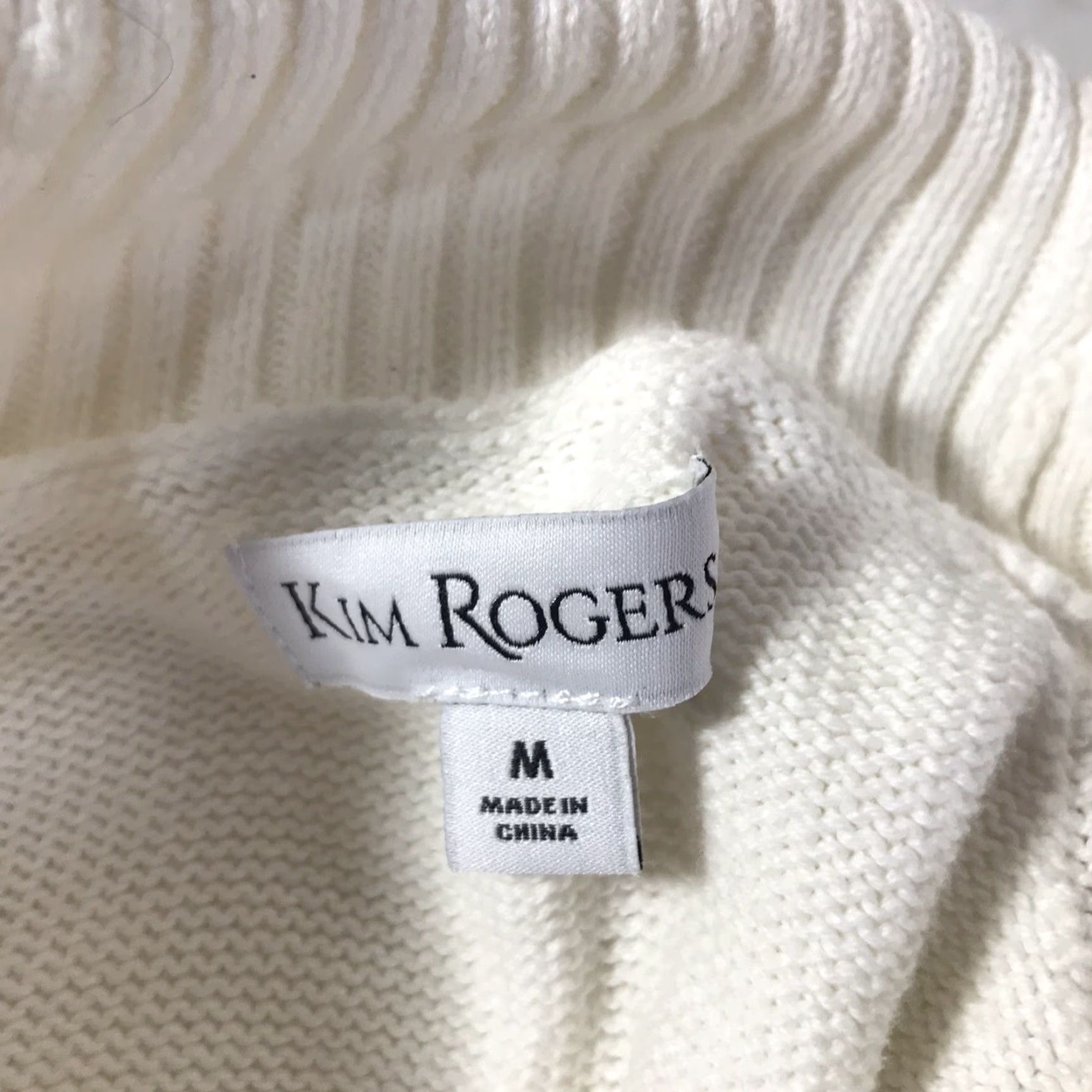 Vintage Kim Rogers White Cotton Sweater Cowl Neck Long Sleeve Womens Size M Casual Pullover Classic Size M / US 6-8 / IT 42-44 - 3 Thumbnail