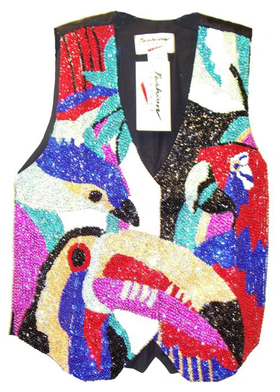 Designer Sequin Vest BIRDS of a FEATHER Size ONE SIZE - 1 Preview