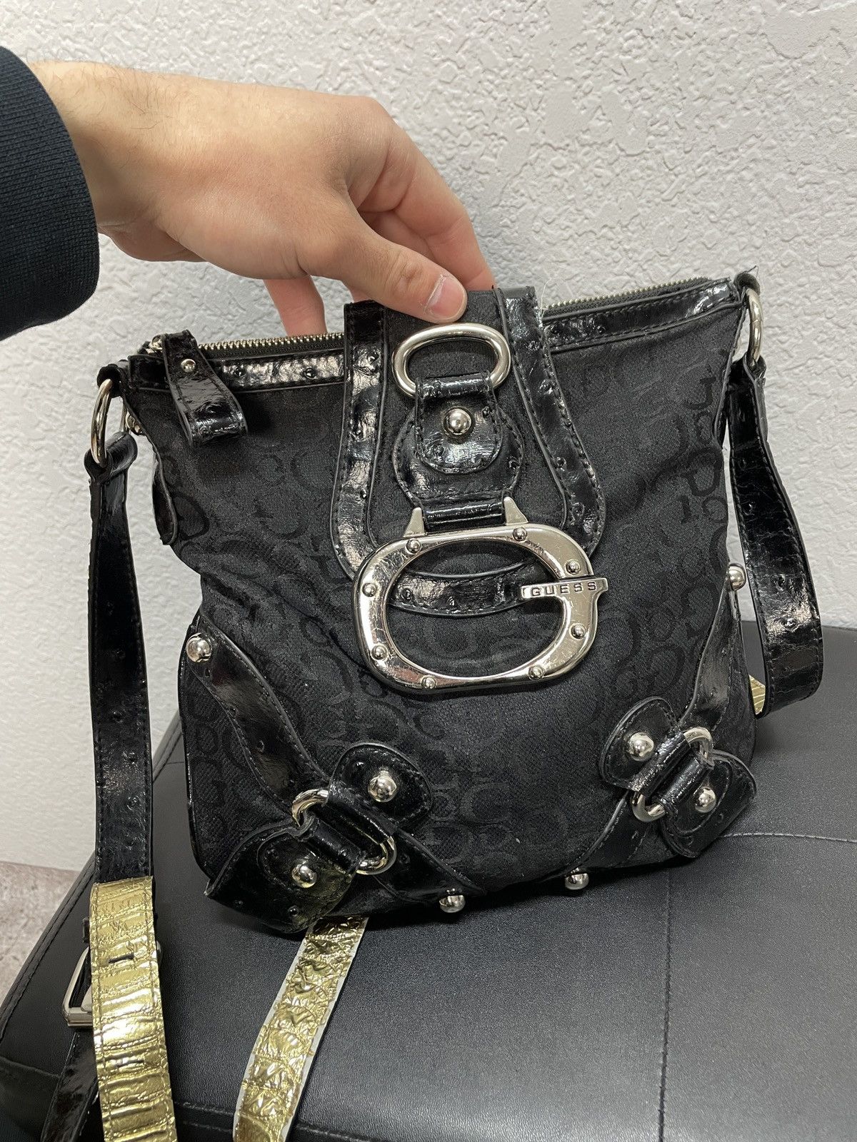 Guess × Vintage Rare🔥🔥 Y2K Vintage GUESS Baguette Shoulder Bag Denim Size ONE SIZE - 10 Thumbnail