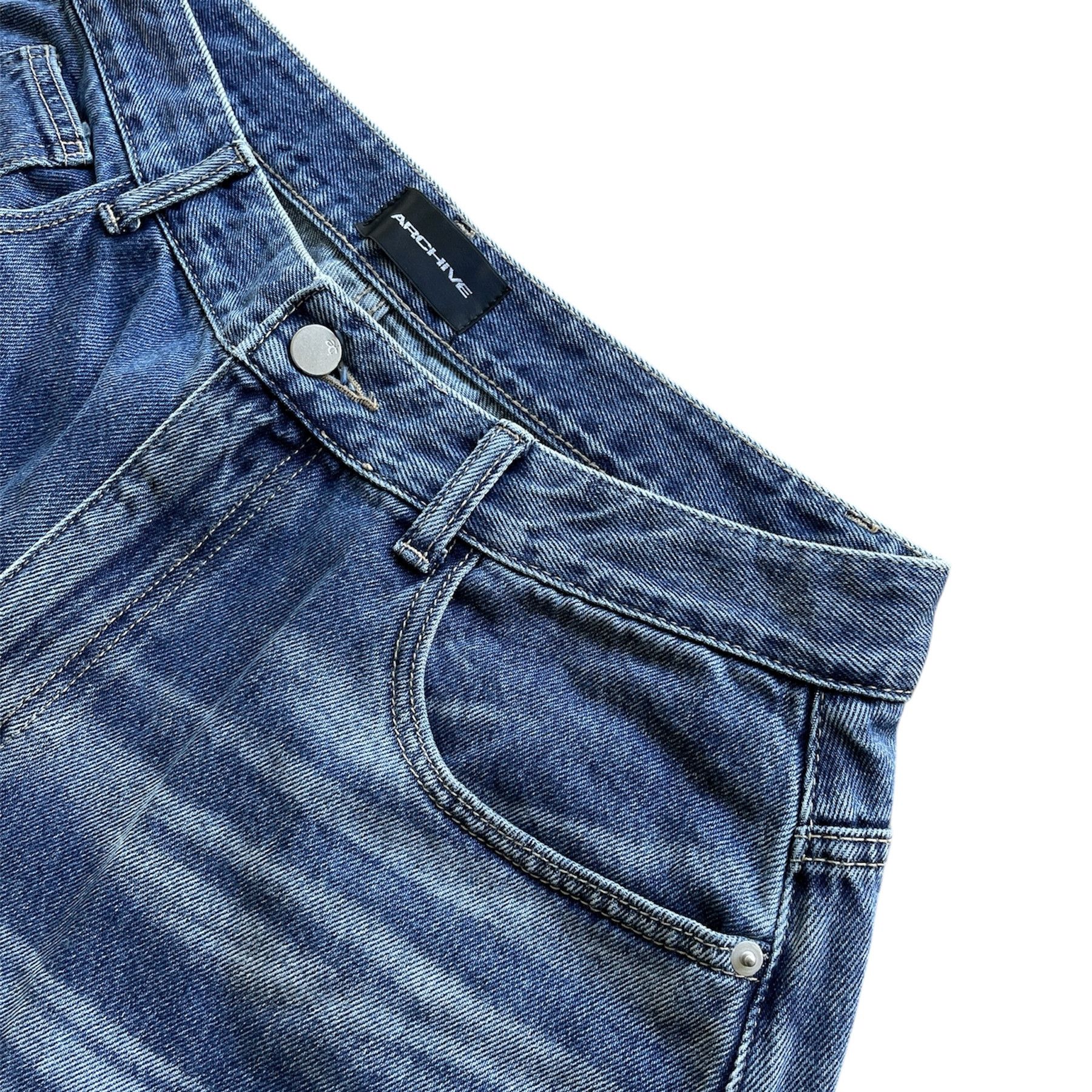 Japanese Brand Baggy skater hiphop denim faded stone wash jeans Size US 34 / EU 50 - 5 Thumbnail