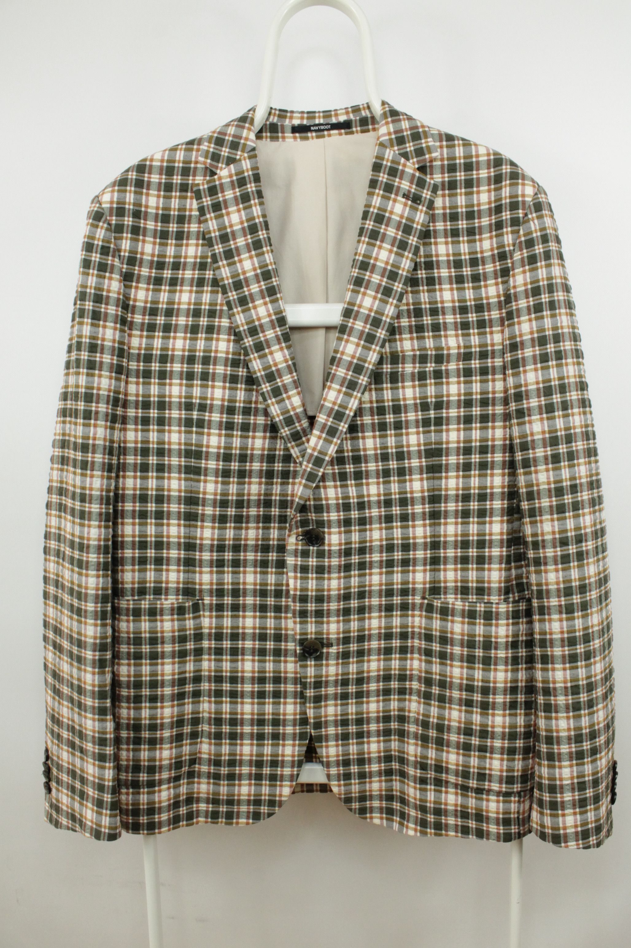 NAVYBOOT Navyboot Check Waffle Cotton Slim Sport Coat Blazer Jacket Size US L / EU 52-54 / 3 - 1 Thumbnail