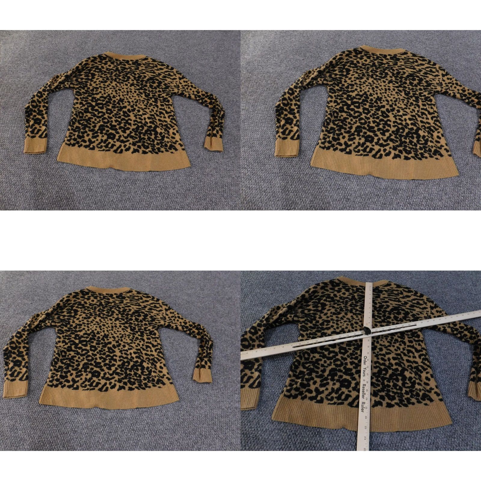 Loft VINTAGE LOFT Sweater Womens Petite Small Leopard Print Wool Blend Pullover Crewneck Size S / US 4 / IT 40 - 8 Thumbnail
