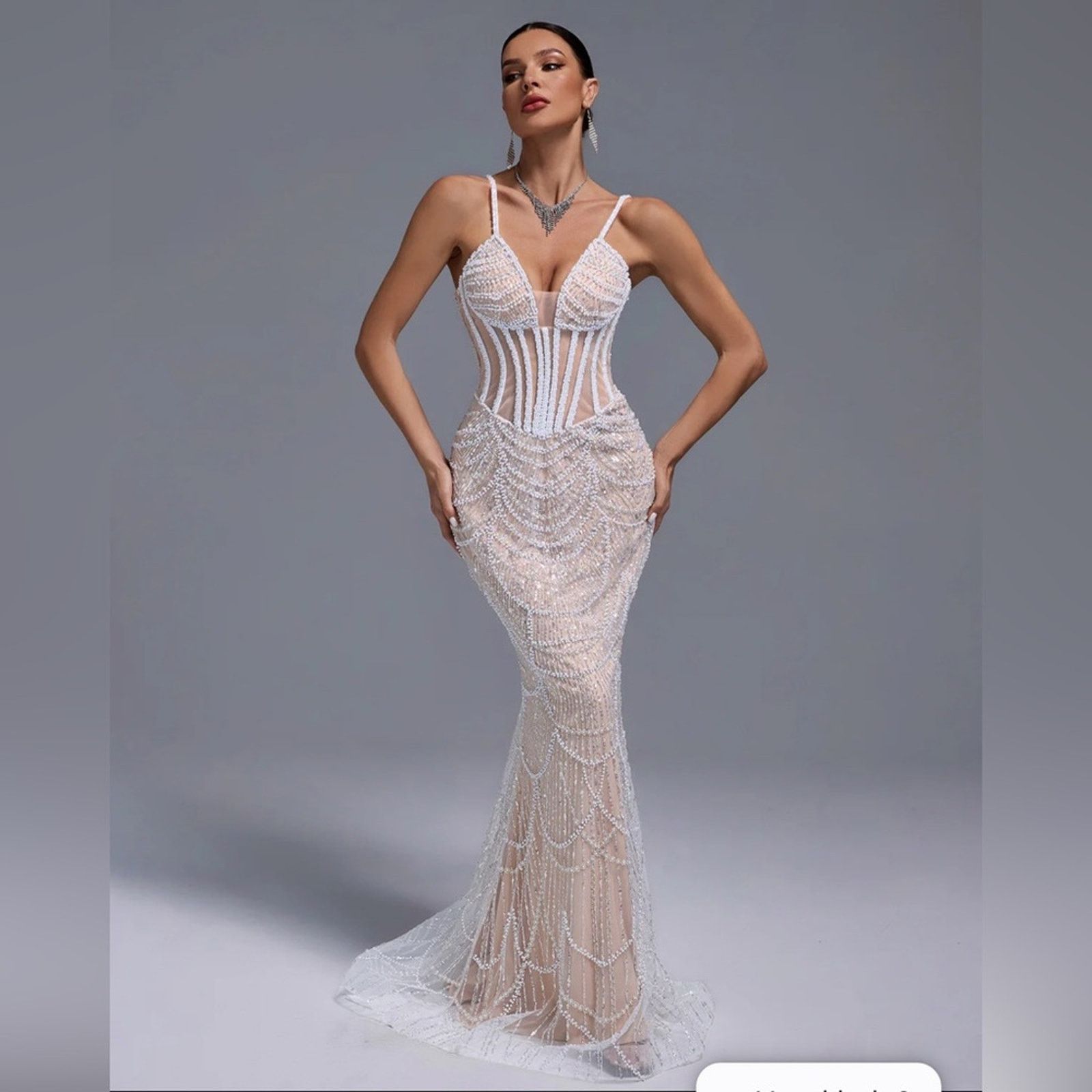 Other Stunning White Beaded Prom Dress size S Size S / US 4 / IT 40 - 2 Thumbnail