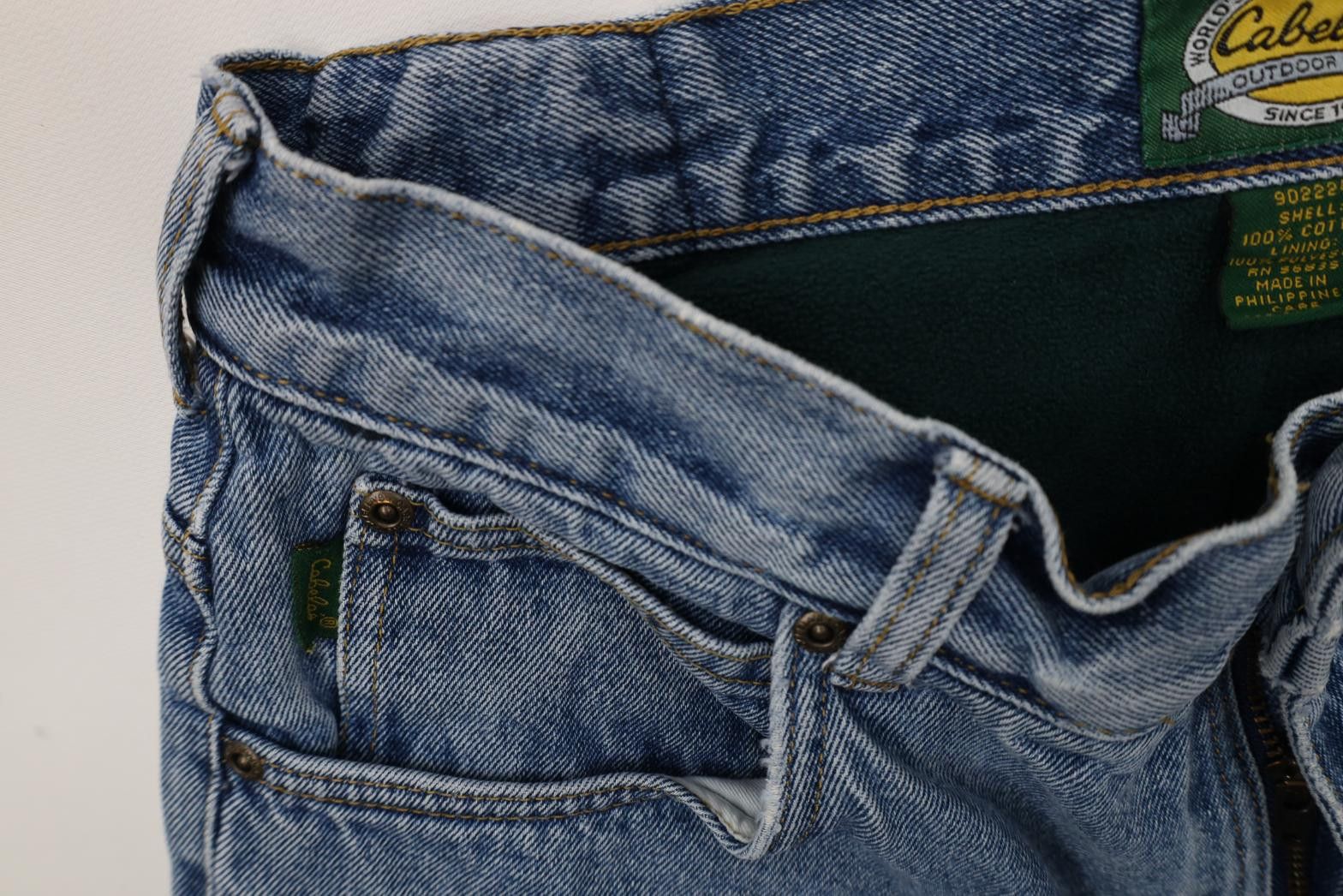 Cabelas Vintage 90s Cabelas Heavyweight Fleece Lined Denim Jeans Size US 32 / EU 48 - 10 Thumbnail