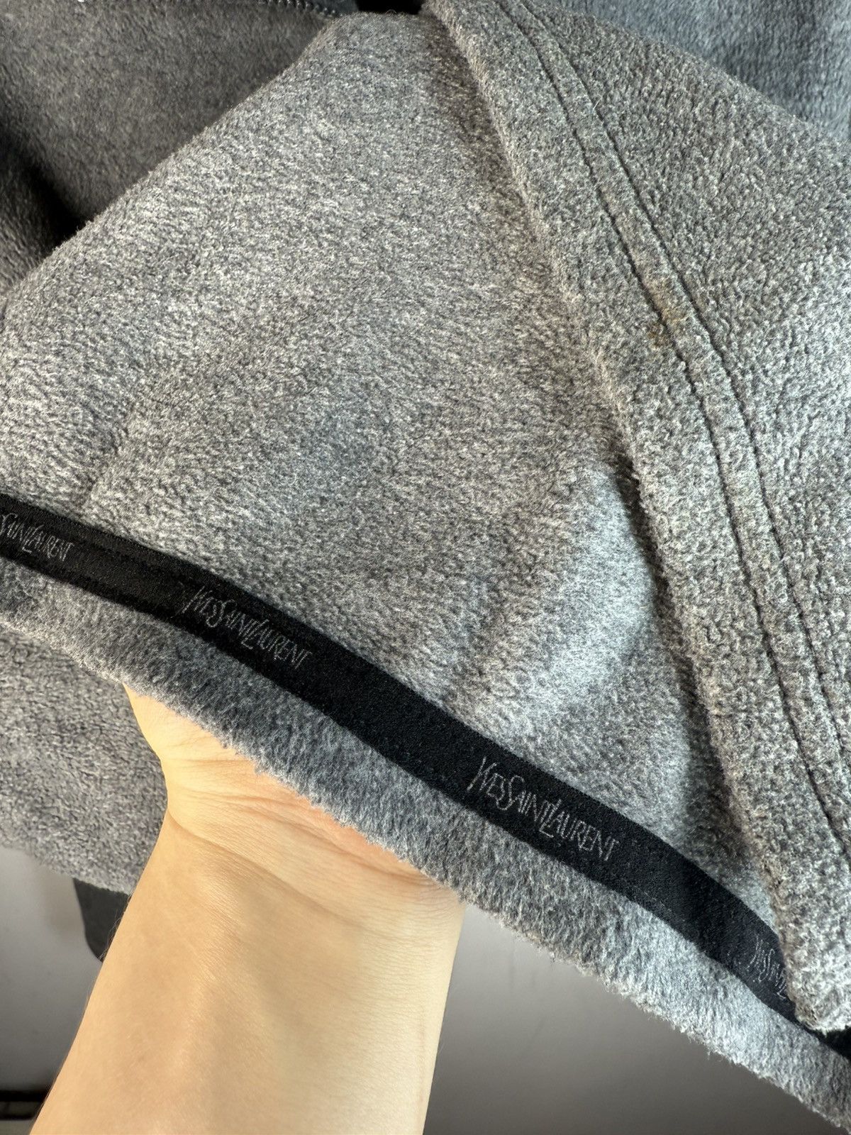 Yves Saint Laurent Fleece YSL Sweatshirt Quarter Zip Big Logo Vintage Sweater Size US L / EU 52-54 / 3 - 6 Thumbnail