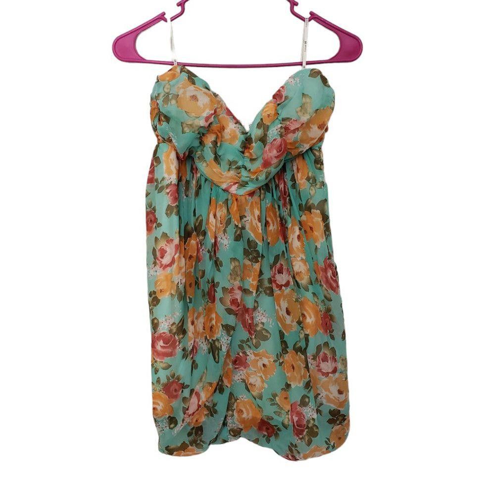 Forever 21 CT196a Juniors Forever 21 Strapless Floral Lined top M/M Size M / US 6-8 / IT 42-44 - 1 Thumbnail