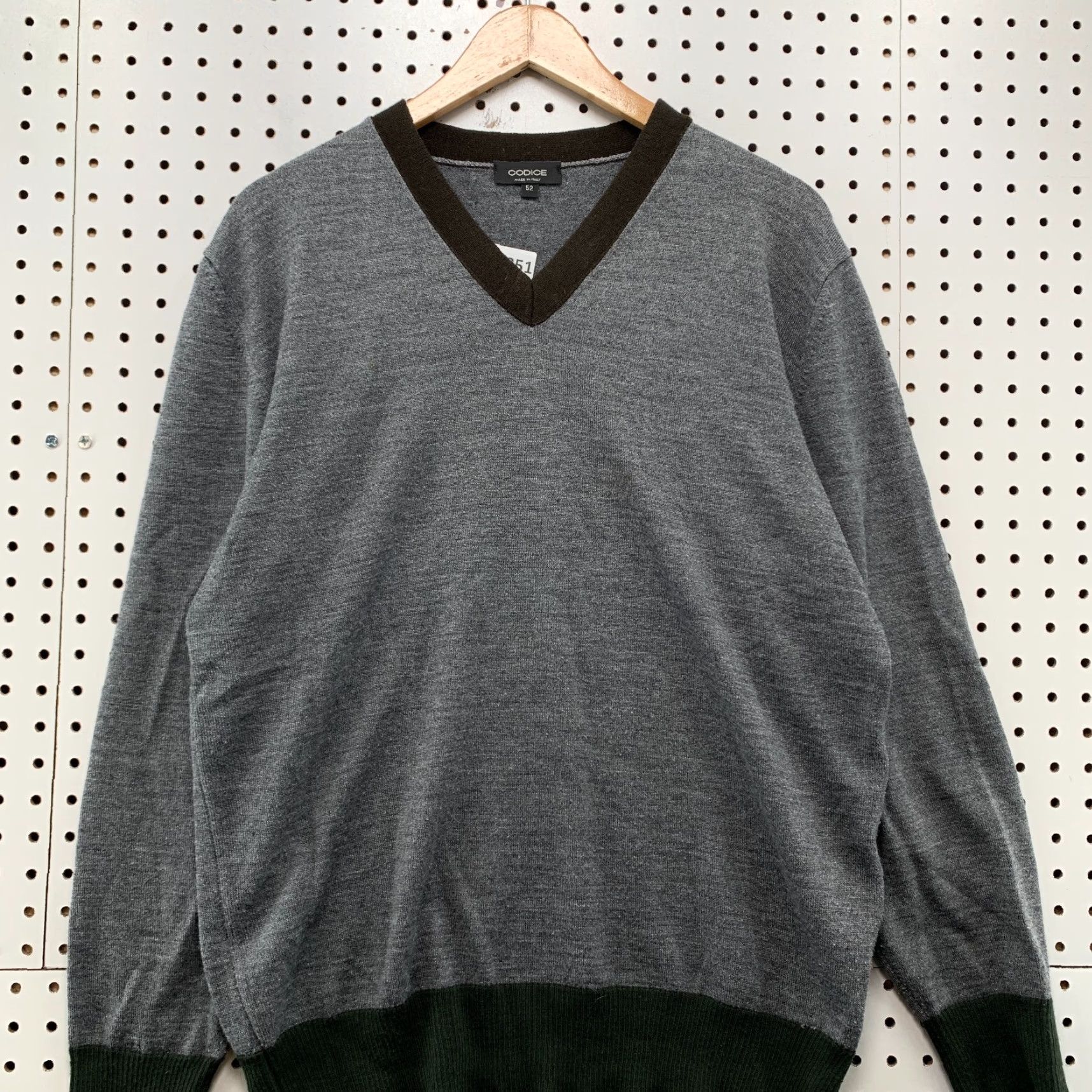 Vintage VINTAGE Codice Merino Wool V-Neck Sweater XL Gray Purple Mens 90s Pullover Size US XL / EU 56 / 4 - 7 Thumbnail