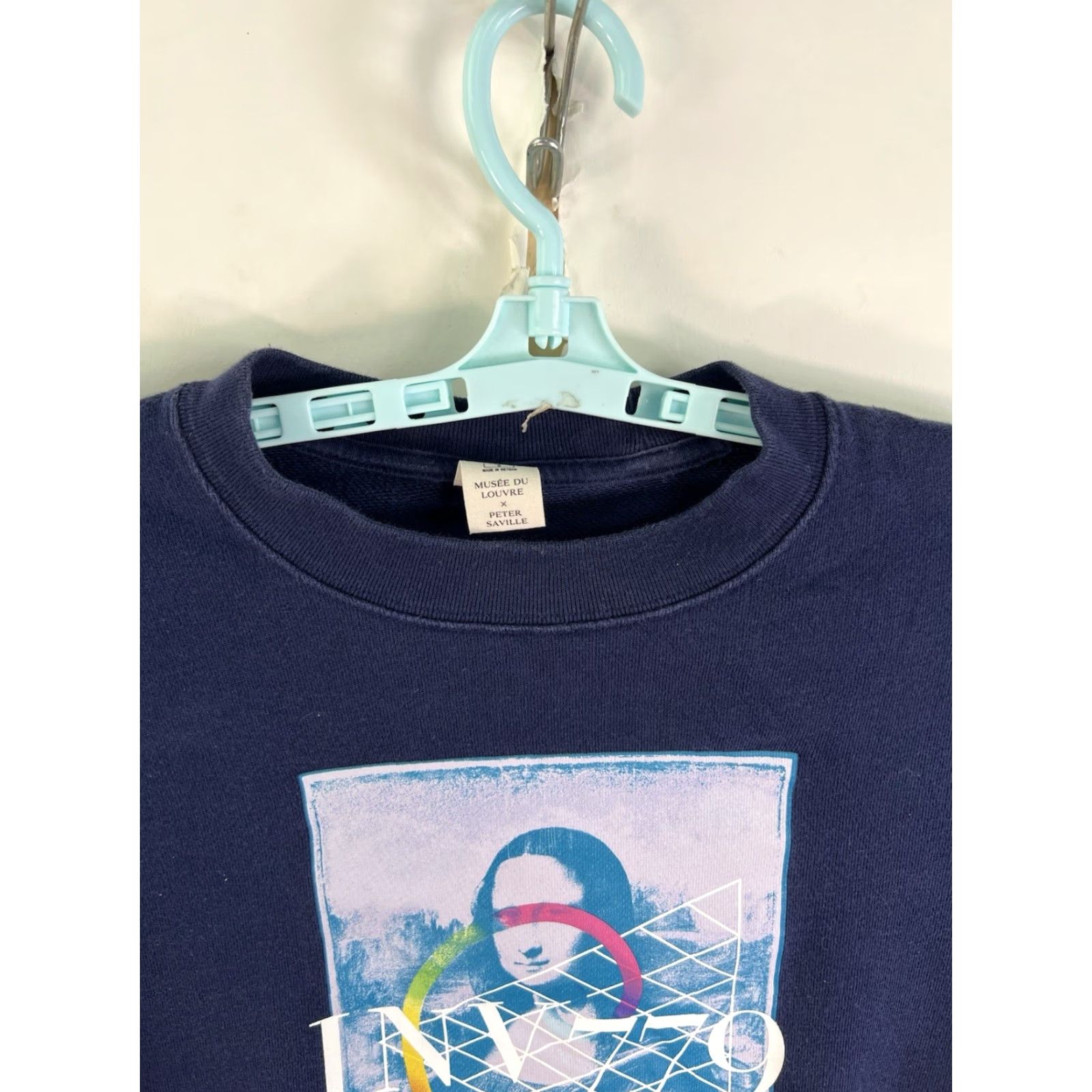 Vintage VINTAGE Musee De Louvre Museum Women Sweatshirt Adult Small Blue Mona Lisa Art Pullover Graphic Print All Seasons Size US S / EU 44-46 / 1 - 3 Thumbnail