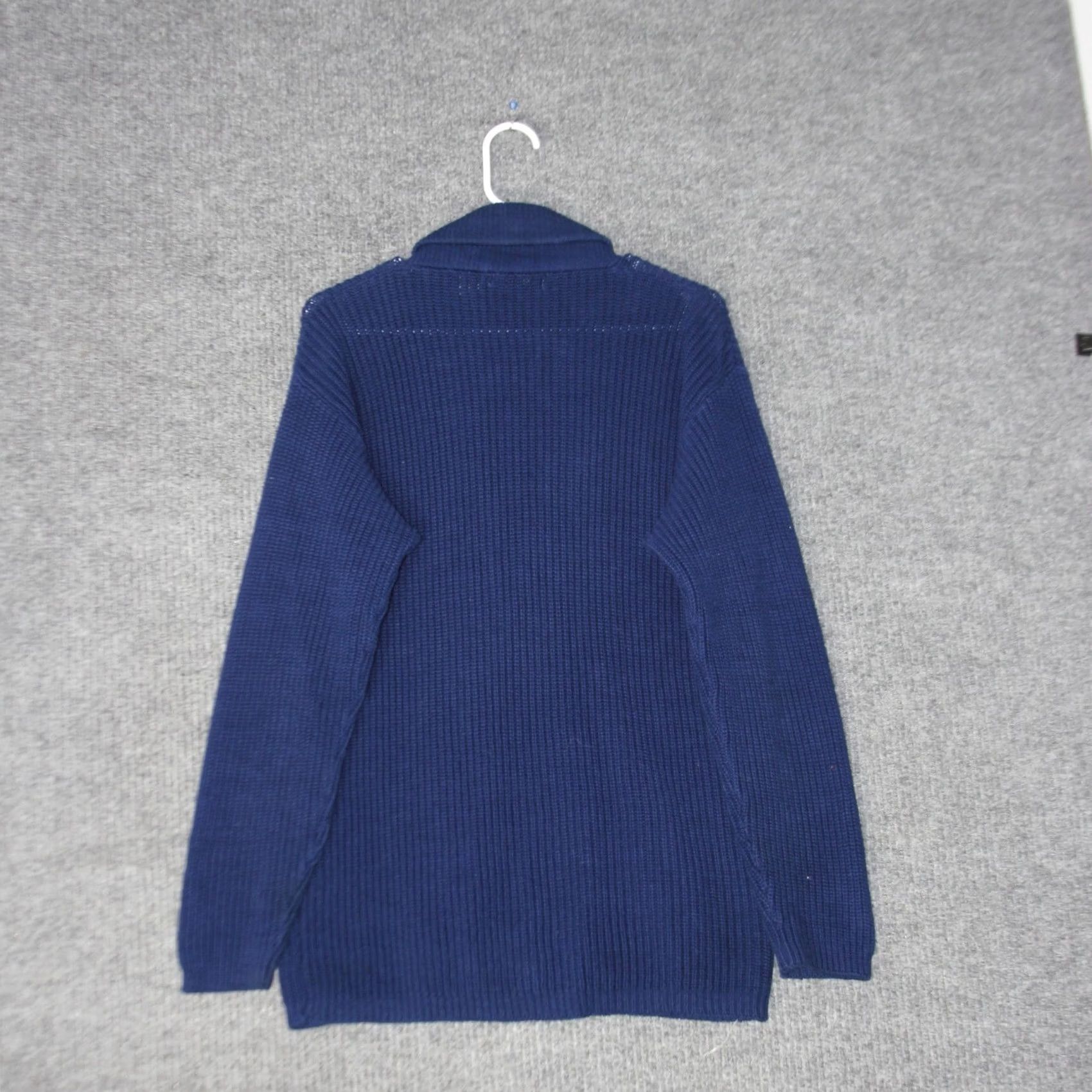 Lyle & Scott VINTAGE Lyle & Scott Cardigan Mens S Blue Shawl Collar Cotton Sweater Size US S / EU 44-46 / 1 - 4 Thumbnail