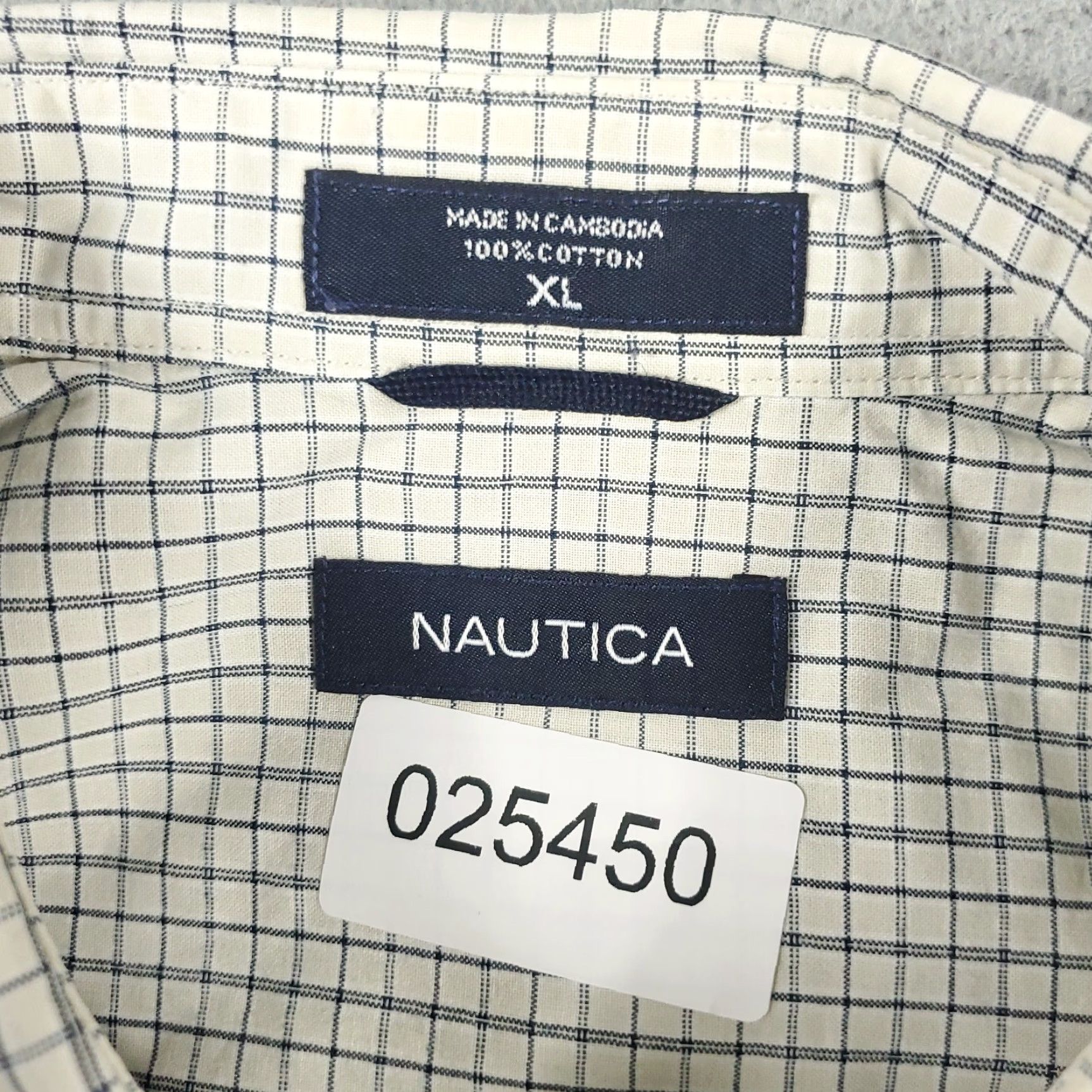 Nautica Nautica Button-Up Shirt Men's XL Blue Check Long Sleeve Casual Regular Fit Size US XL / EU 56 / 4 - 8 Thumbnail