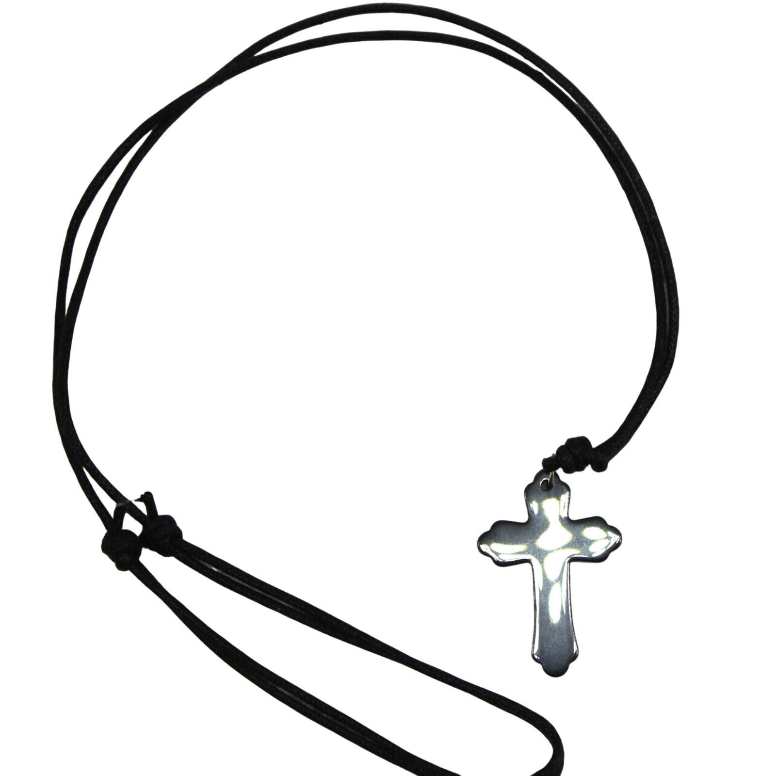 Other Vintage 1.25" Carved Hematite Cross Necklace • 22 " Size ONE SIZE - 3 Thumbnail