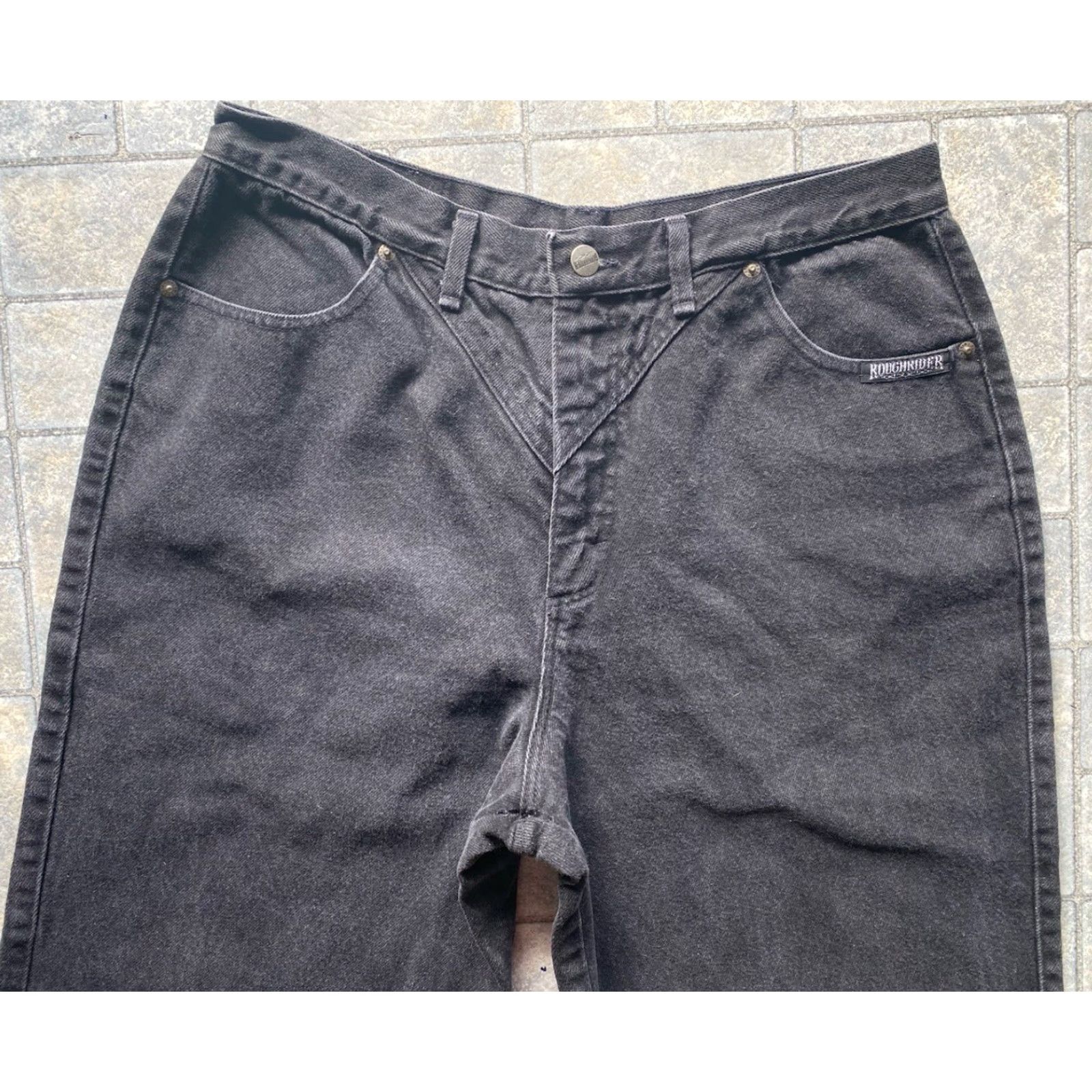 Denime VINTAGE Circle T Denim Jeans Womens 17/18 Inseam 36 Black Denim Western Pants VTG Circle T Womens 17/18 Inseam 36 Black Size 38" / US 16 / IT 52 - 4 Thumbnail
