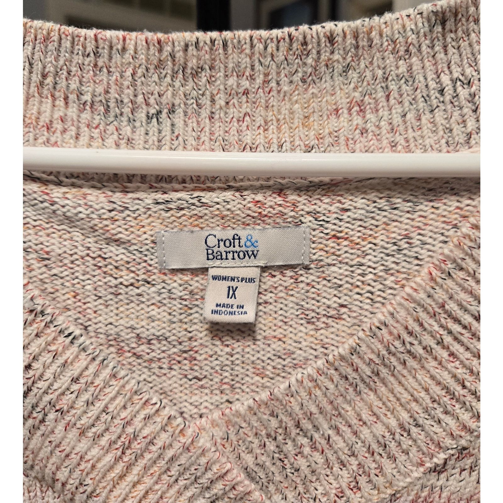 Croft & Barrow Croft & Barrow Women's Plus 1X Marled V-Neck Sweater Size XL / US 12-14 / IT 48-50 - 4 Thumbnail