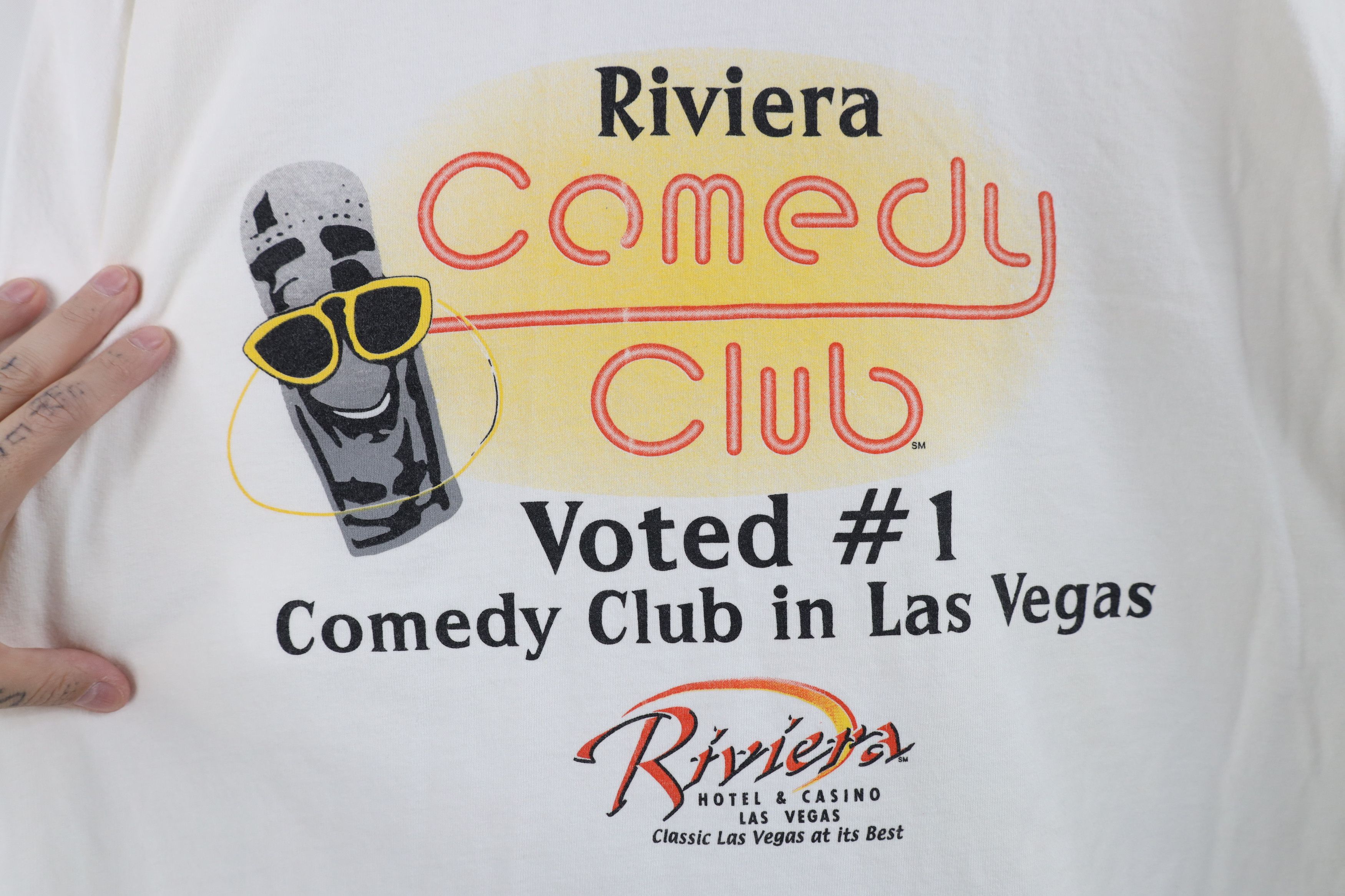 Vintage Vintage Riviera Comedy Stand Up Short Sleeve T-Shirt White Size US XL / EU 56 / 4 - 4 Thumbnail