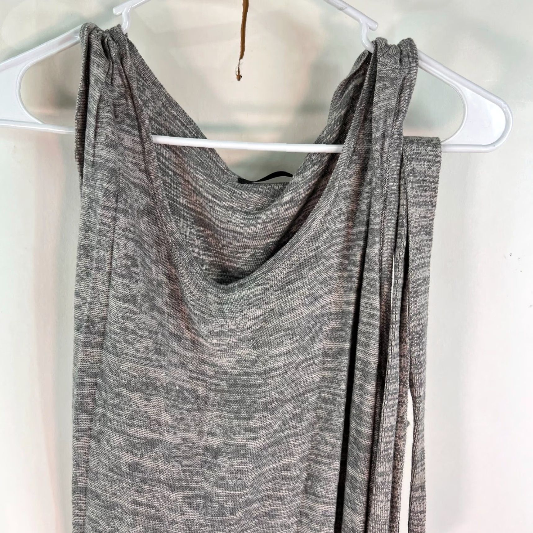 Vintage Daisy Fuentes Dress Belted Knit Rayon Maxi Gray Heather 1X Womens Size XL / US 12-14 / IT 48-50 - 2 Thumbnail