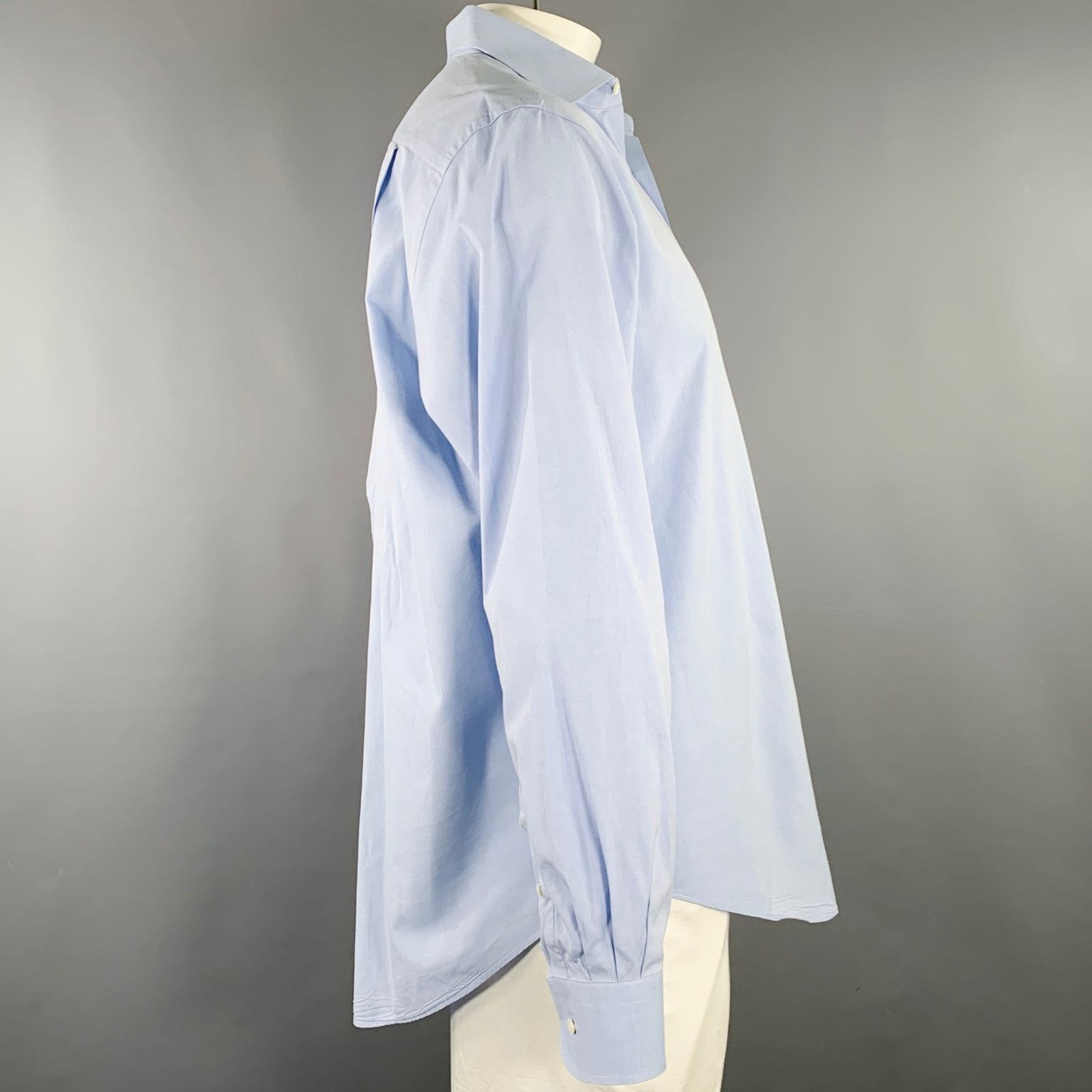 Breuer BREUER Size L Blue Cotton One Pocket Long Sleeve Shirt Size US L / EU 52-54 / 3 - 2 Thumbnail