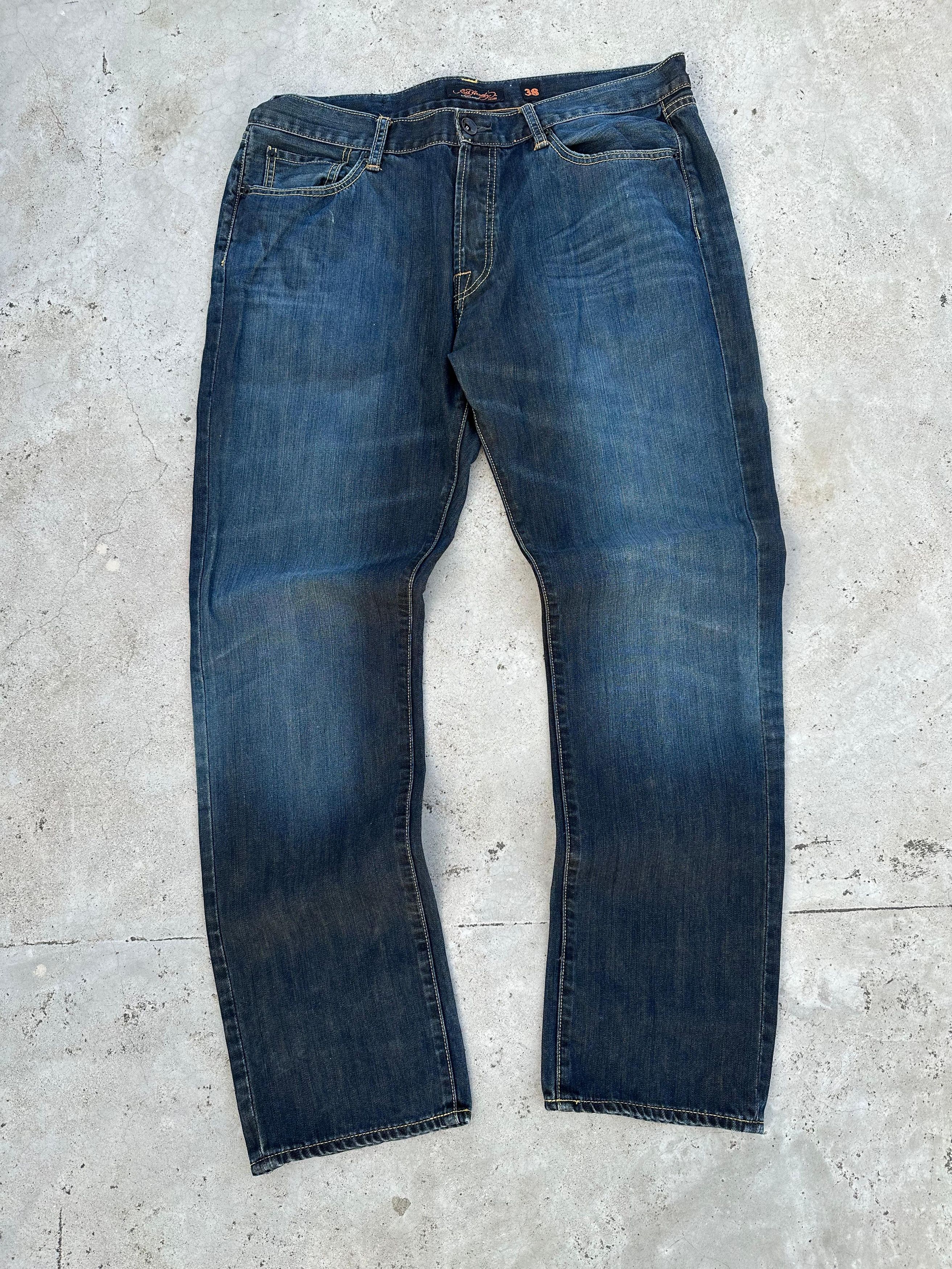 Christian Audigier × Ed Hardy × Vintage VINTAGE ED HARDY BIG LOGO BAGGY Y2K JEANS Size US 38 / EU 54 - 8 Thumbnail