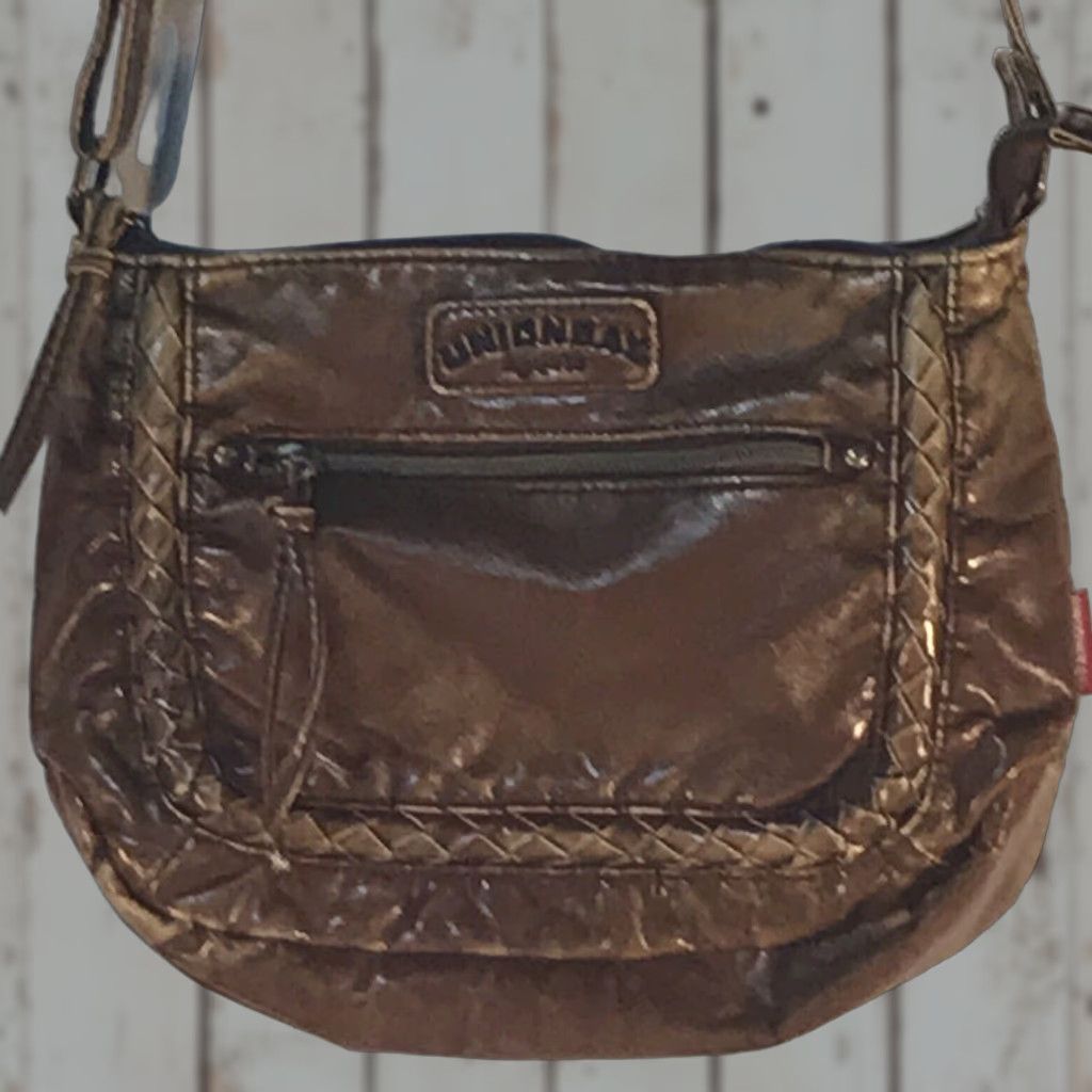 Vintage Unionbay Women's Crossbody Bag - Medium Faux Leather, Golden Brown, Zip Closure, Adjustable Strap, Lightweight, Stylish, Rustic, 11.5x9.5 inches Size ONE SIZE - 1 Thumbnail