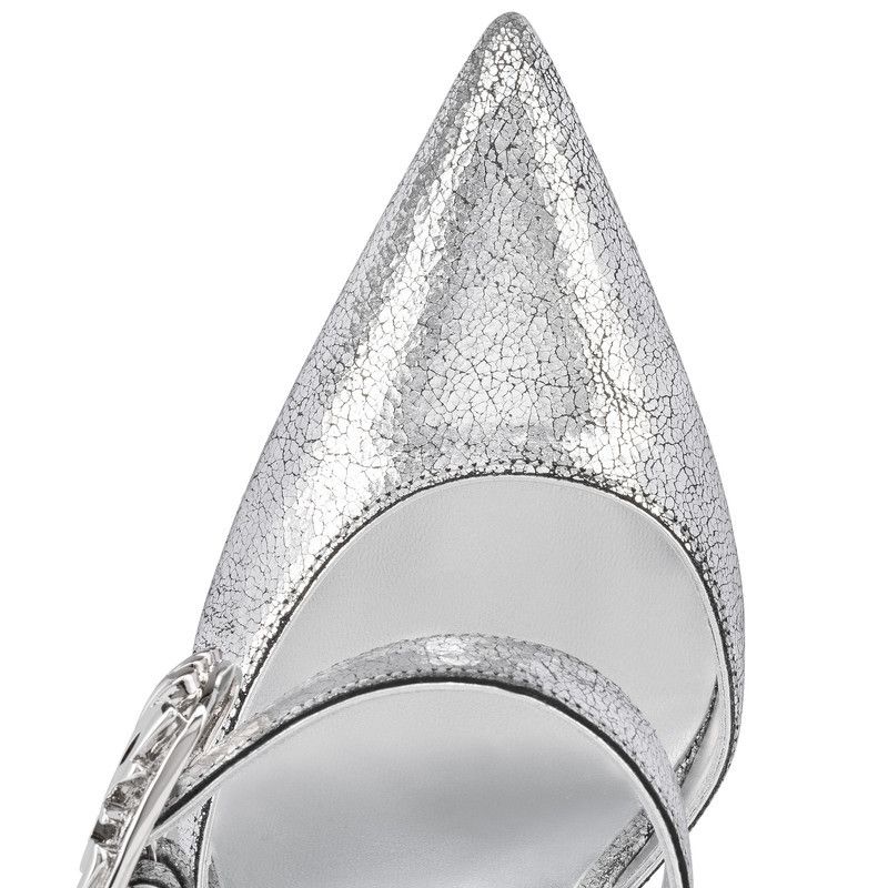 Christian Louboutin os11x0526 Giddylina Laminated 100mm Pumps in Silver Size US 9 / IT 39 - 4 Thumbnail