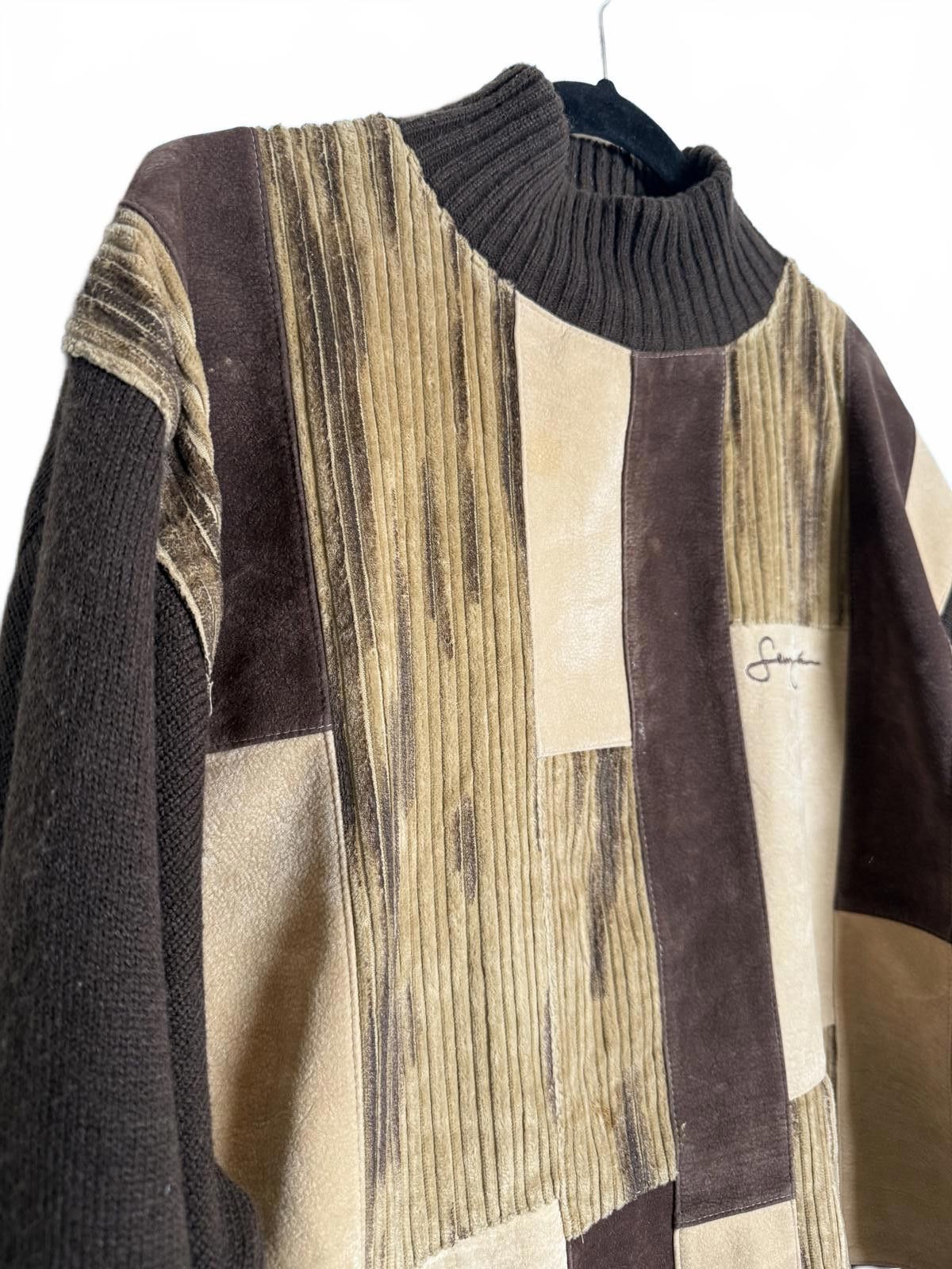 Sean John Y2K Sean John Suede Patchwork Sweater Size US XXL / EU 58 / 5 - 2 Thumbnail