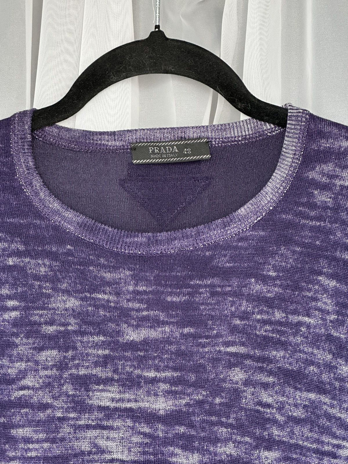 PRADA SS2006 Purple Dyed Logo Silk Sweater Vintage wool knit