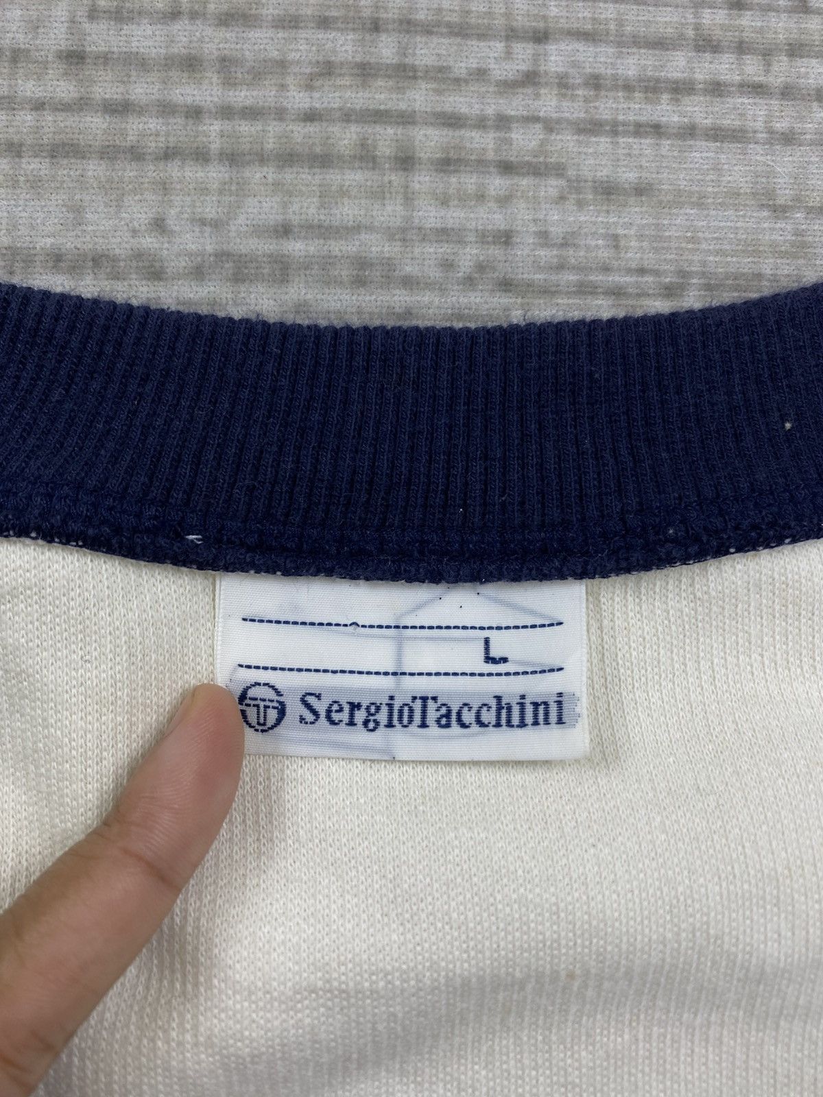 Sergio Tacchini Vintage 90s Sergio Tacchine V-Neck Longsleeve Sweatshirt Size US L / EU 52-54 / 3 - 8 Thumbnail