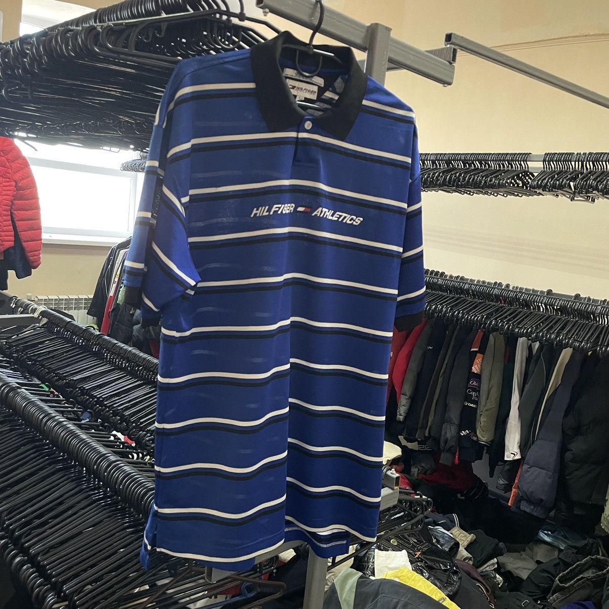 Tommy Hilfiger × Vintage VINTAGE TOMMY HILFIGER STRIPED LOGO RUGBY SHIRT POLO TEE Size US L / EU 52-54 / 3 - 1 Thumbnail