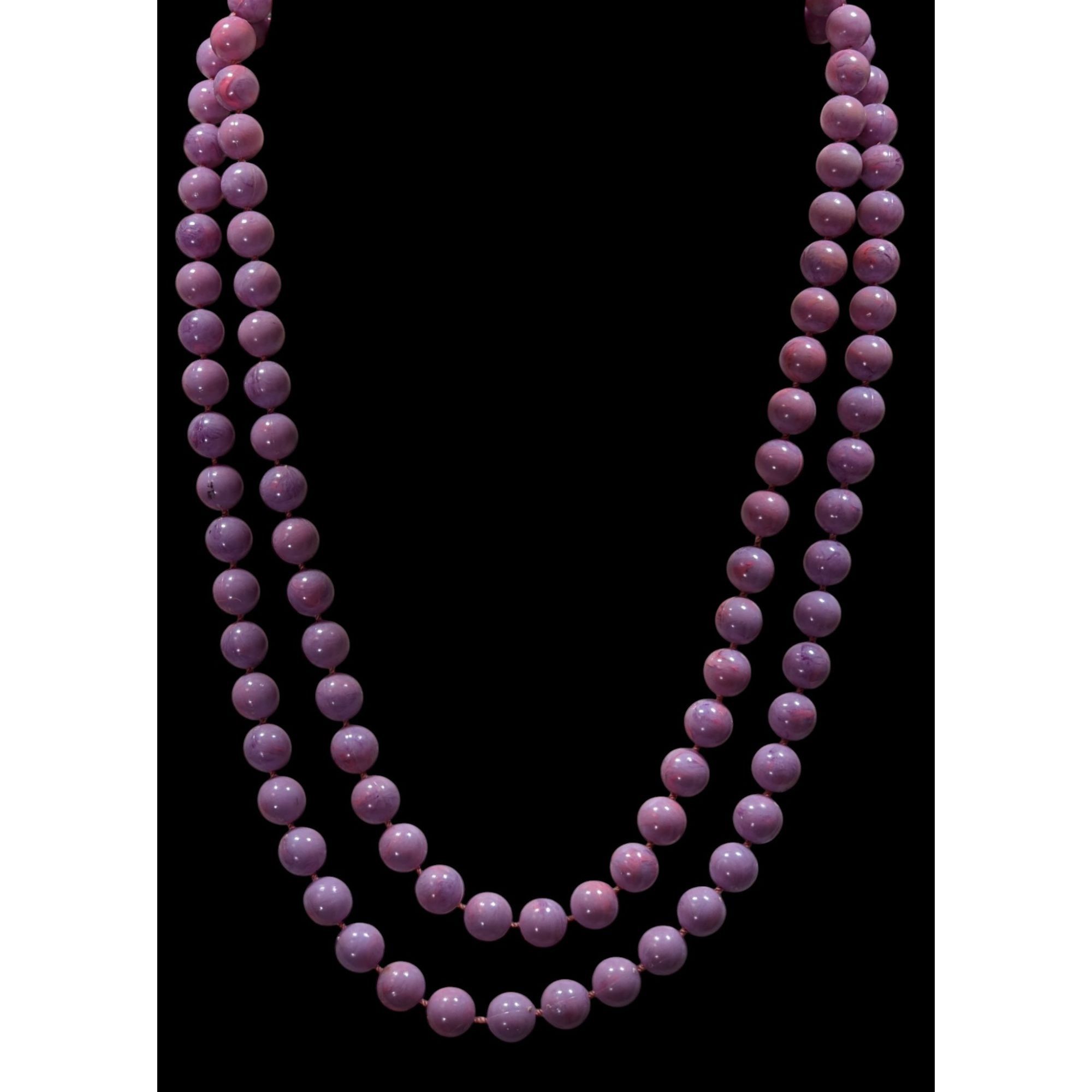 Other Vintage Midcentury Purple And Pink Swirl Layered Necklace Size ONE SIZE - 3 Thumbnail