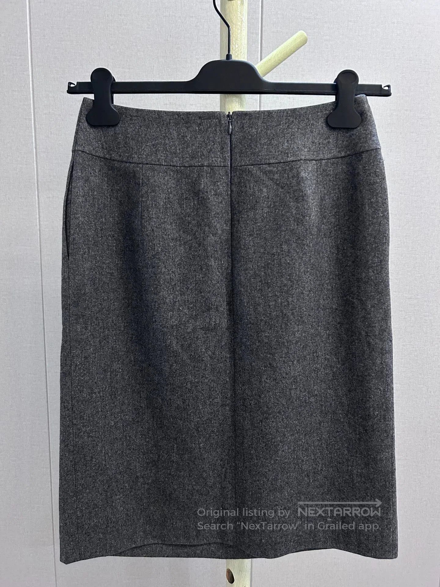 Celine Celine Gray Wool Skirt with Golden Detail. Size 41" - 2 Thumbnail