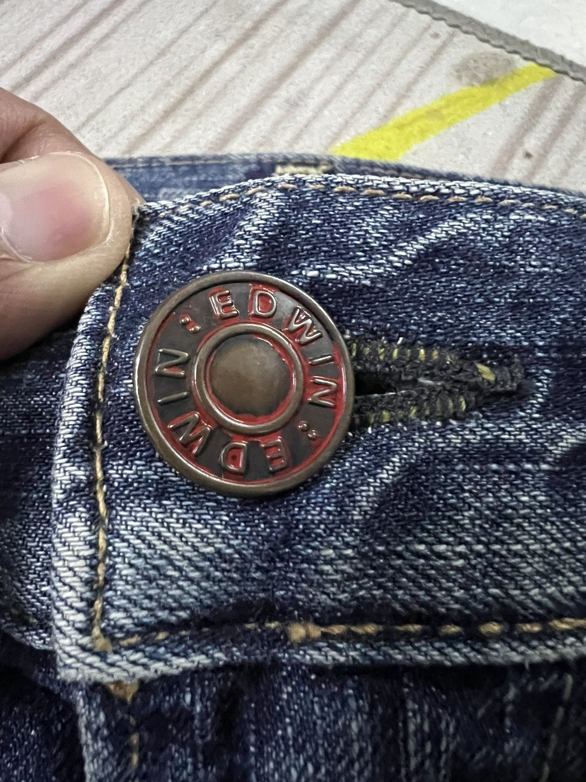 Edwin × If Six Was Nine × Le Grande Bleu (L.G.B.) 💥FLARE💥VINTAGE EDWIN 503 BLUE TRIP DISTRESS FADED JEANS Size US 34 / EU 50 - 17 Thumbnail