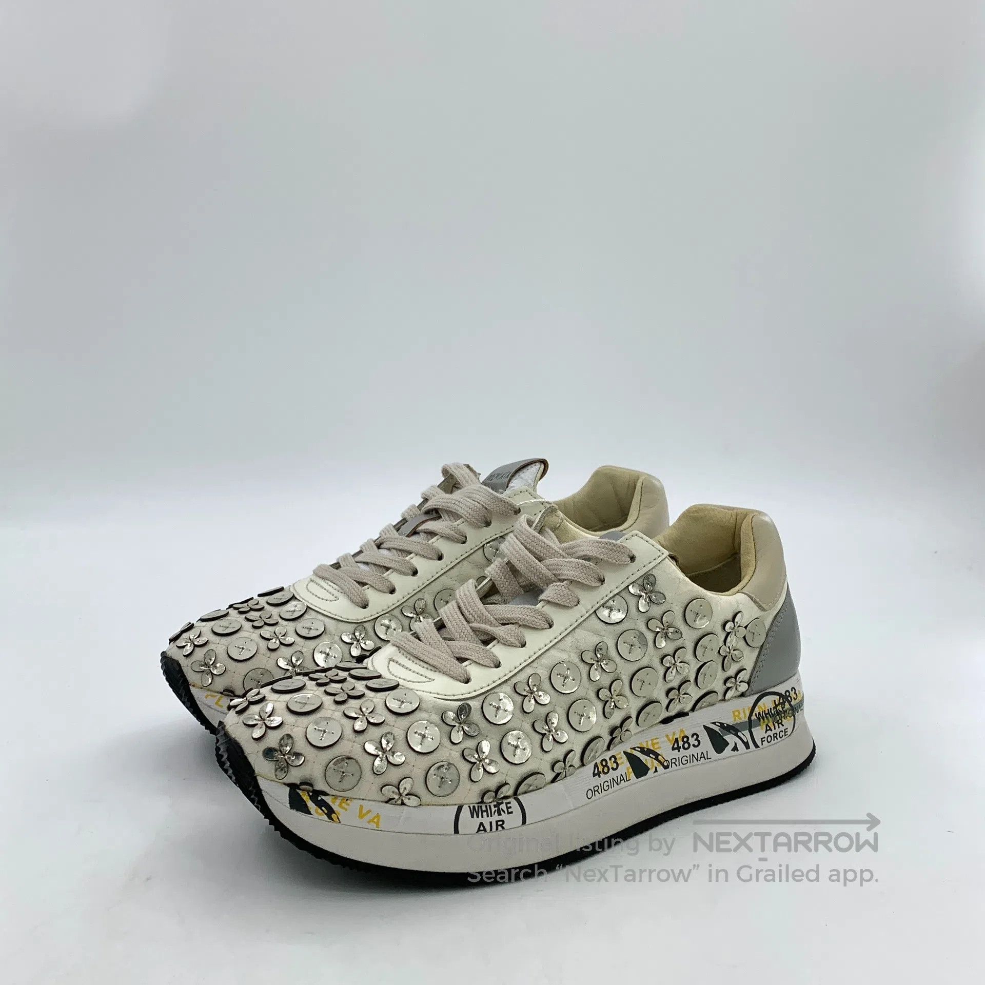 Premiata Premiata Contrast Color Studs Decorated Letter Printed Lac Size US 6.5 / IT 36.5 - 1 Thumbnail