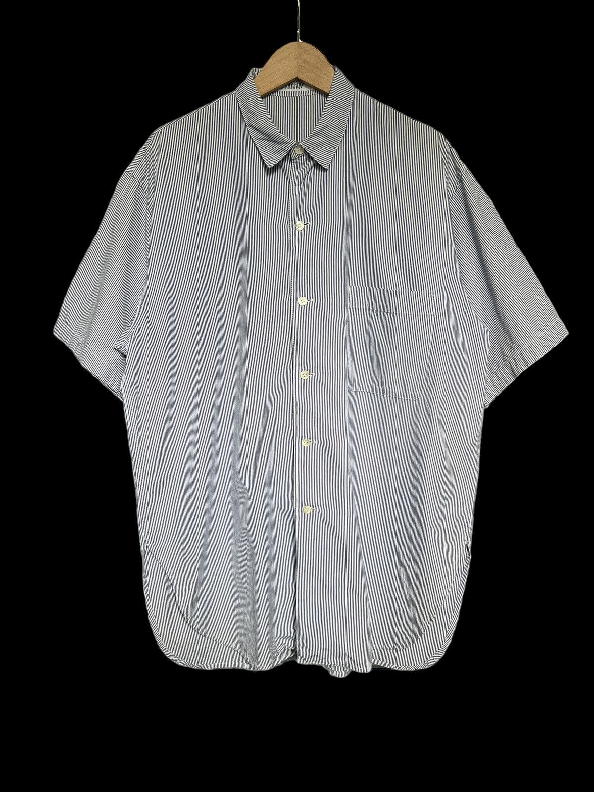 Yohji Yamamoto 1990 Yohji Yamamoto Workshop Striped Oversized Shirt Size US XL / EU 56 / 4 - 1 Thumbnail