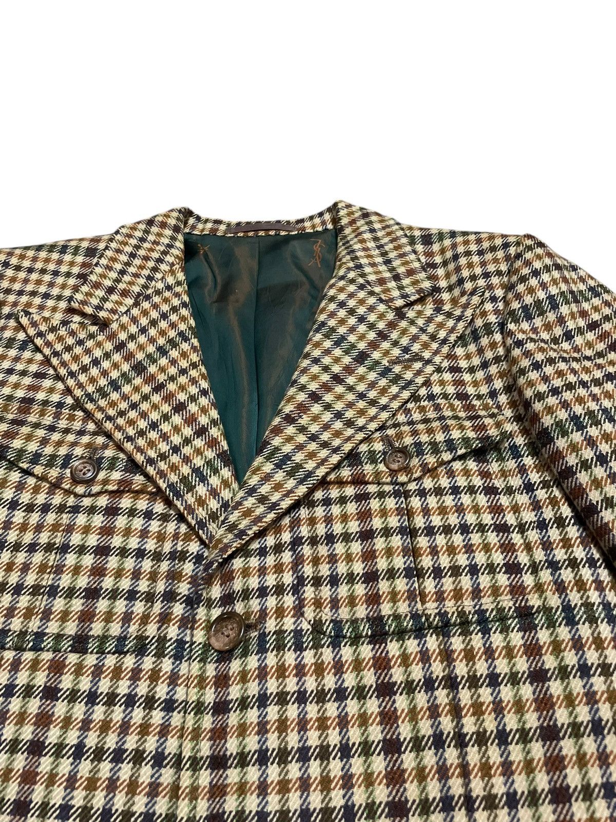 Yves Saint Laurent Vintage Yves Saint Laurent Single Breasted Plaid Wool Blazer Size US M / EU 48-50 / 2 - 14 Thumbnail