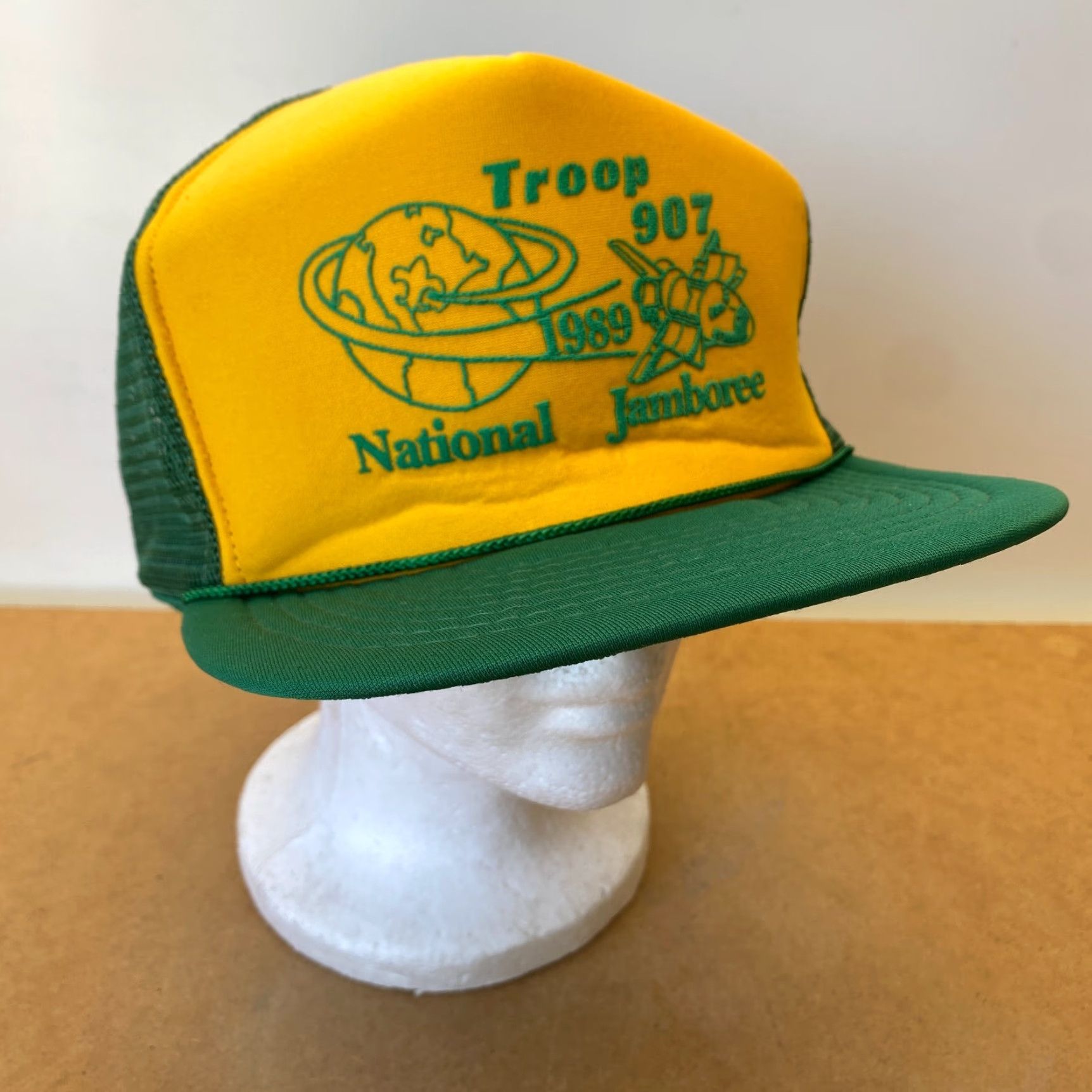 Vintage VINTAGE Boy Scouts Trucker Hat 1989 Troop 907 National Jamboree Yellow OTTO Size ONE SIZE - 2 Thumbnail