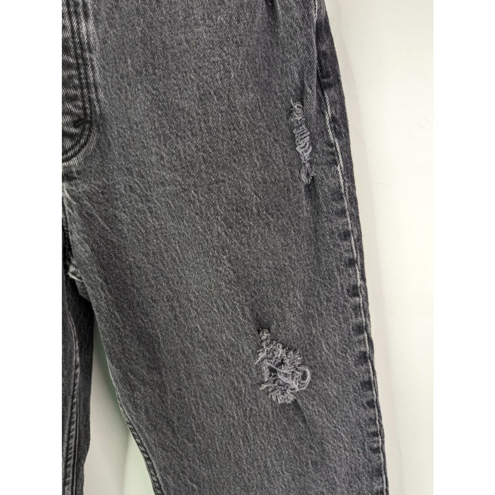 Abercrombie & Fitch Abercrombie & Fitch Jeans Women Distressed High Rise Dad - 27 Black Regular Denim Button Straight Size 27 4s Size 27" / US 4 / IT 40 - 3 Thumbnail