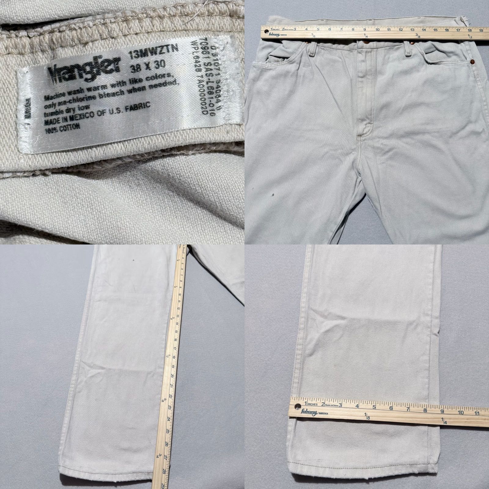 Wrangler Wrangler Cowboy Cut Original Fit Jeans Men's Ivory Denim Classic Zip Fly 38X30 Size US 38 / EU 54 - 9 Thumbnail
