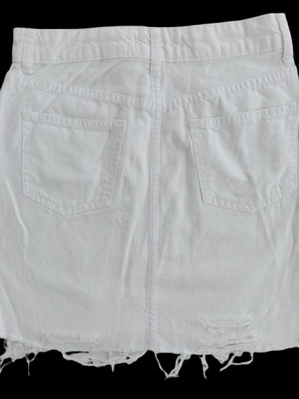 Bershka BERSHKA Distressed Style Mini Skirt White Colour Size 28" / US 6 / IT 42 - 6 Thumbnail