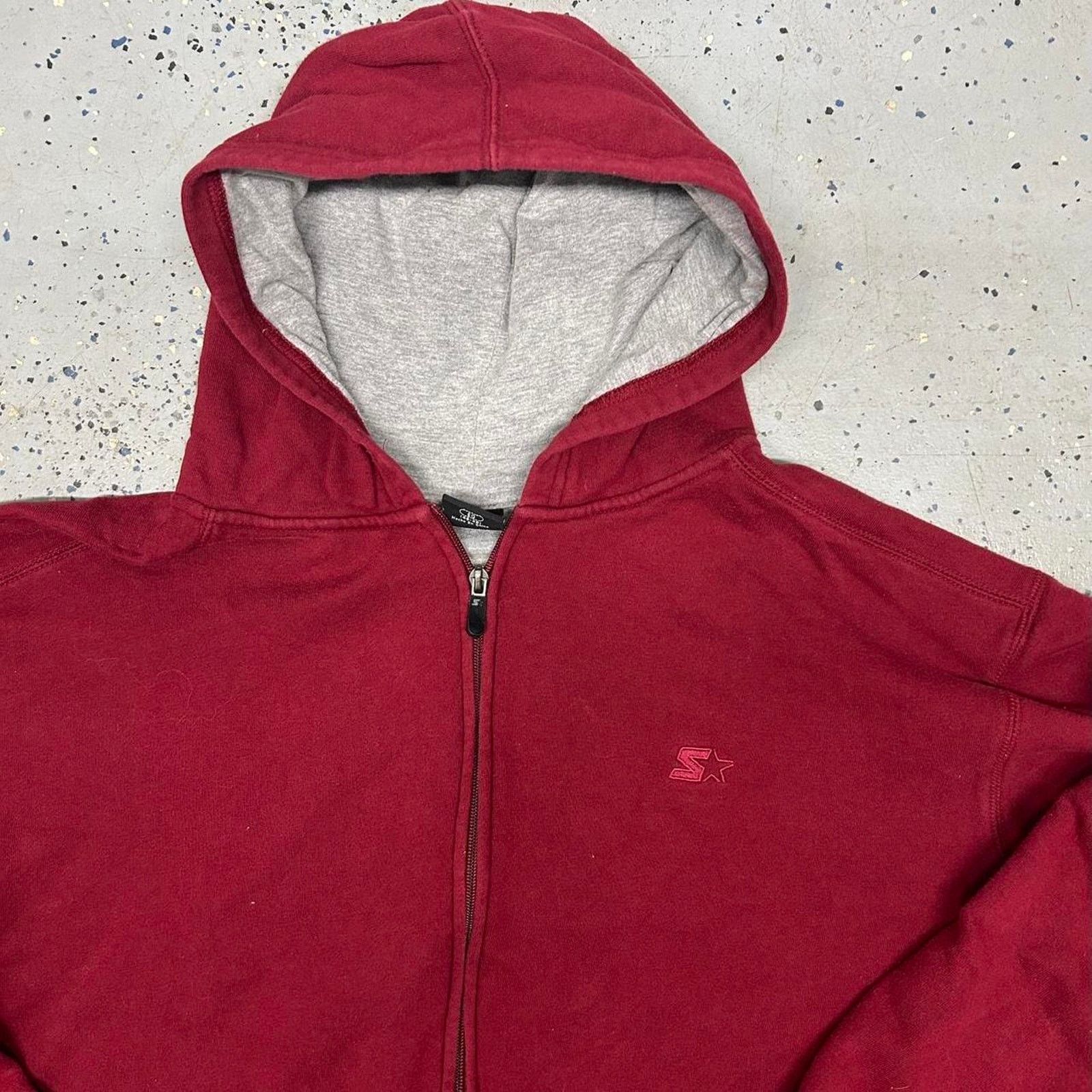 Starter Y2K Red Starter zip-up hoodie Size US XL / EU 56 / 4 - 2 Thumbnail