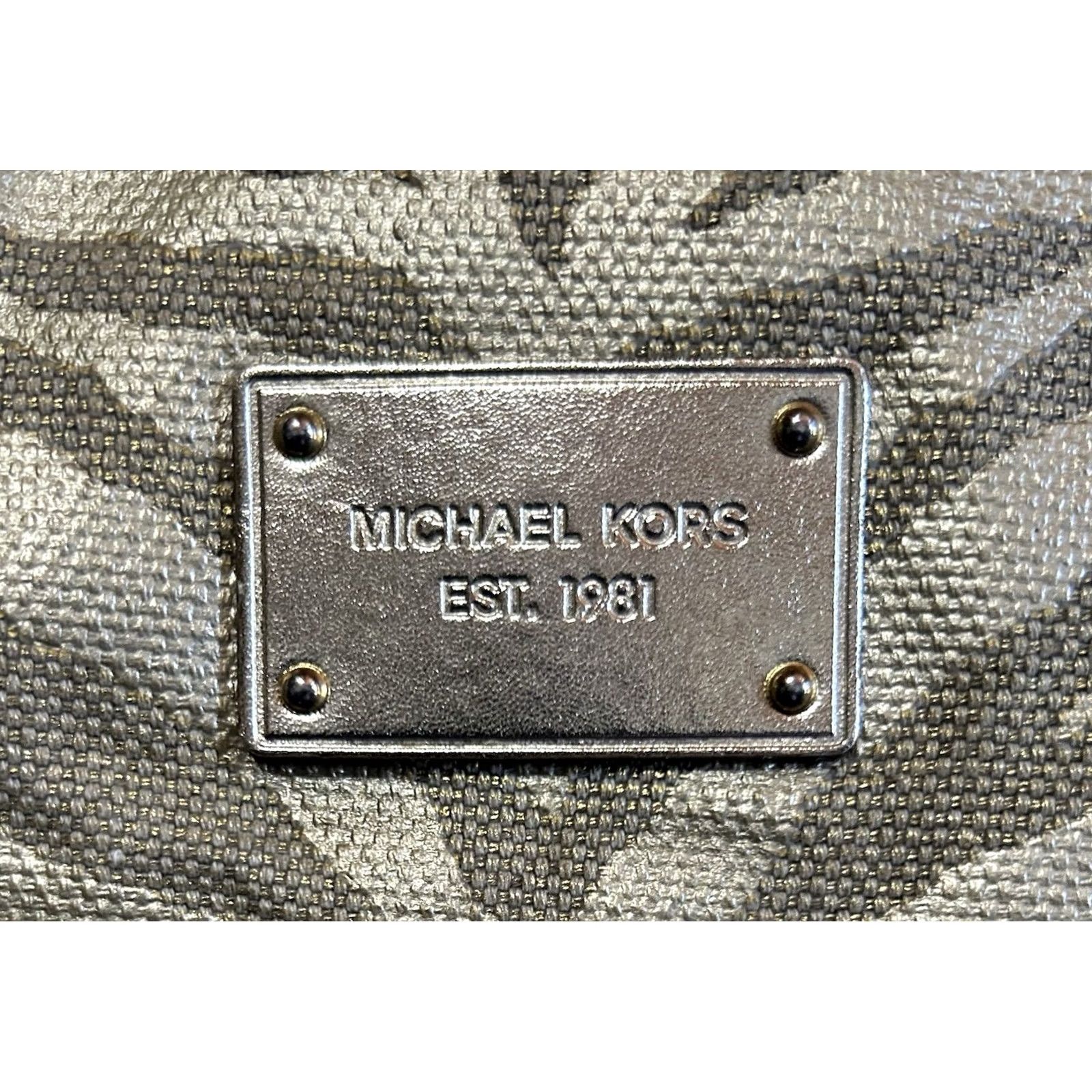 Vintage Michael Kors Gold Zebra Print Canvas Tote Women's Purse Shoulder Hand Bag Size ONE SIZE - 5 Thumbnail