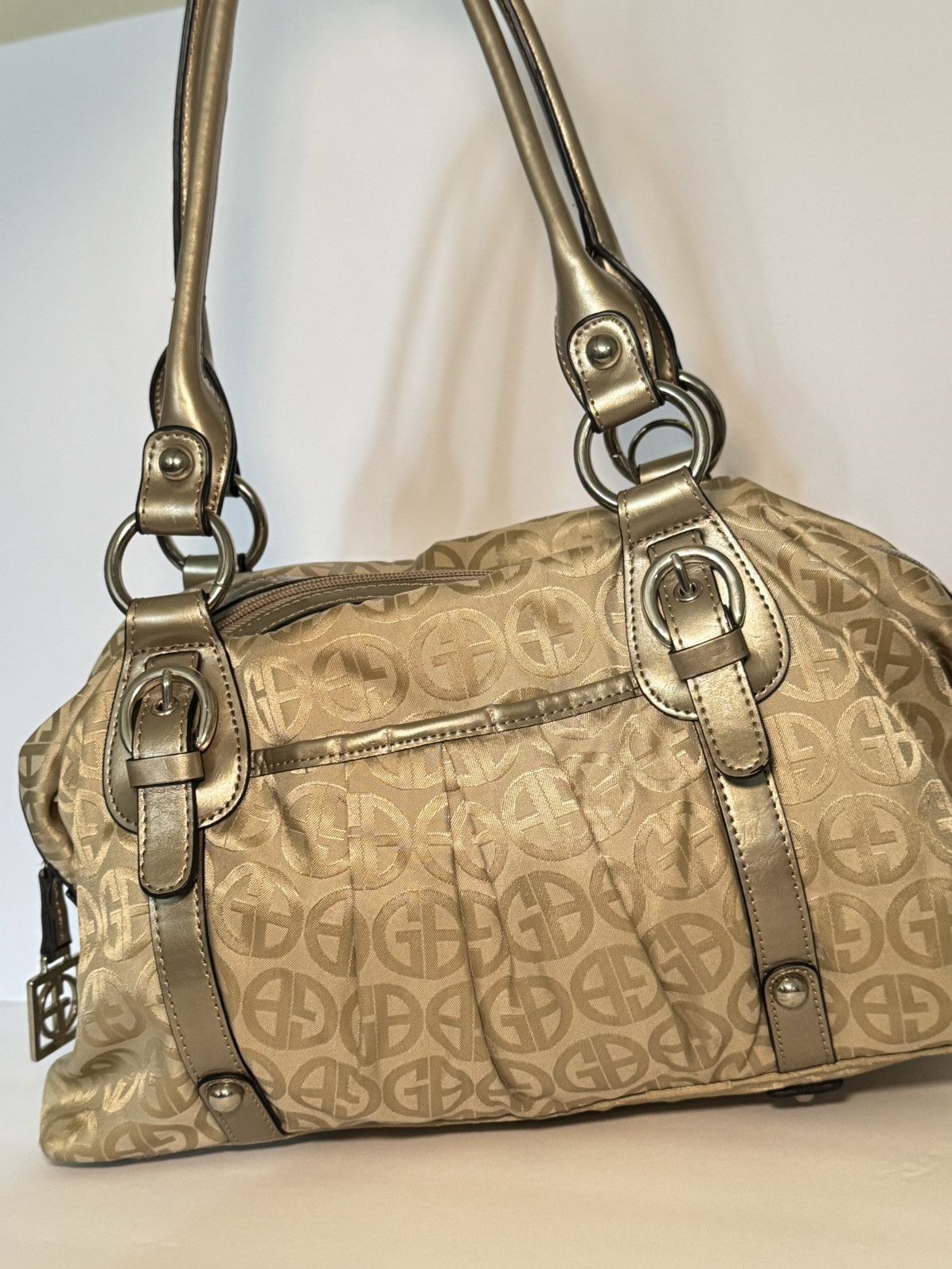 Giani Bernini Vintage Giani Bernini Gold Tan Monogram Handbag Size ONE SIZE - 12 Thumbnail
