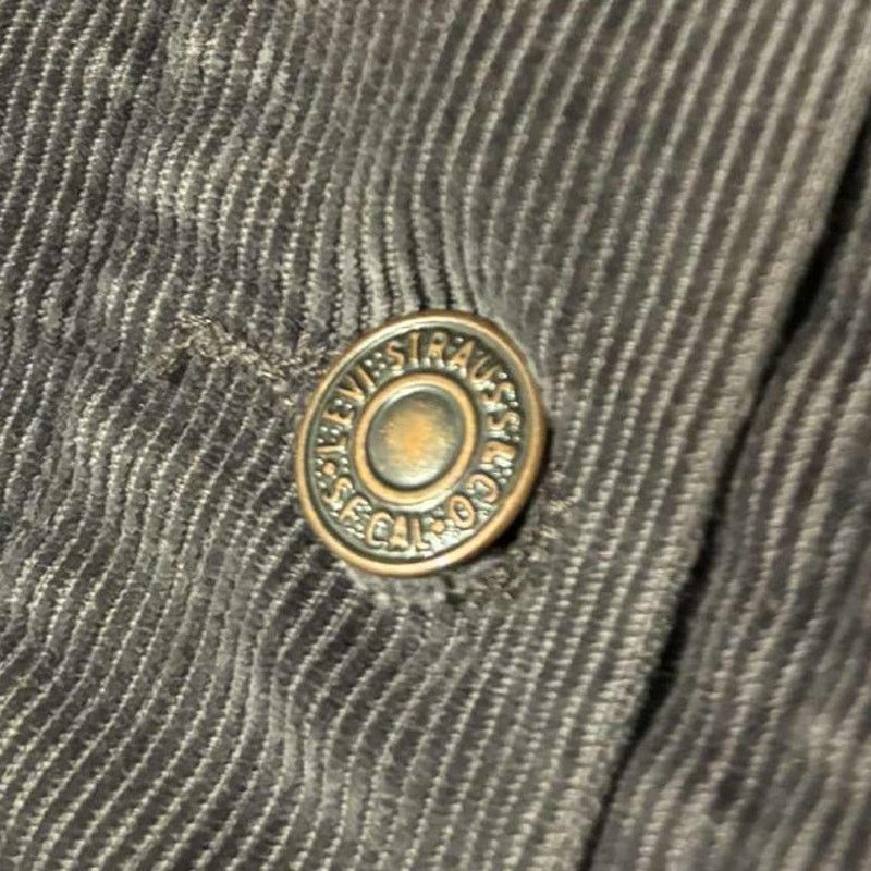 Levi's VINTAGE Levi’s Corduroy Trucker Jacket Coat Gray Charcoal MD Size US M / EU 48-50 / 2 - 7 Thumbnail